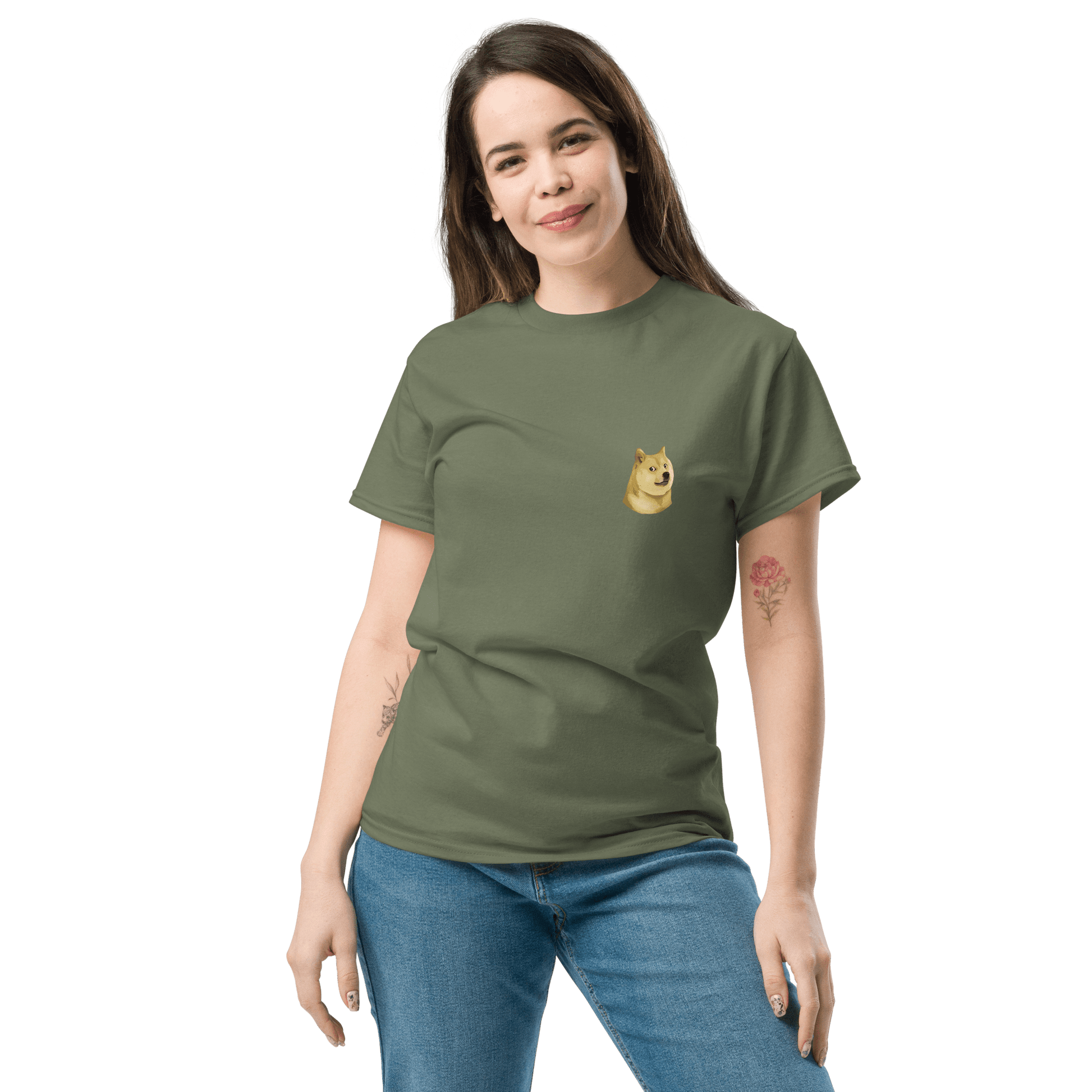 Doge Classic T-Shirt Meme - Military Green | Shirtposting