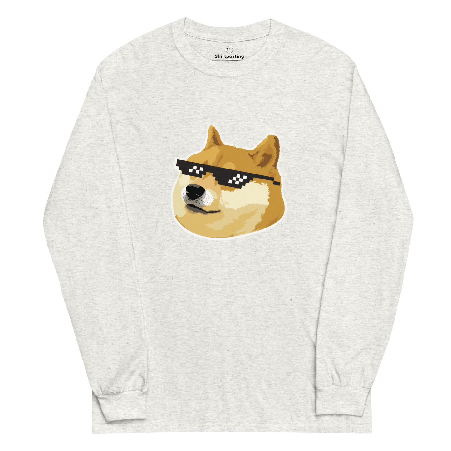 Doge Long Sleeve T-Shirt Meme - Ash | Shirtposting