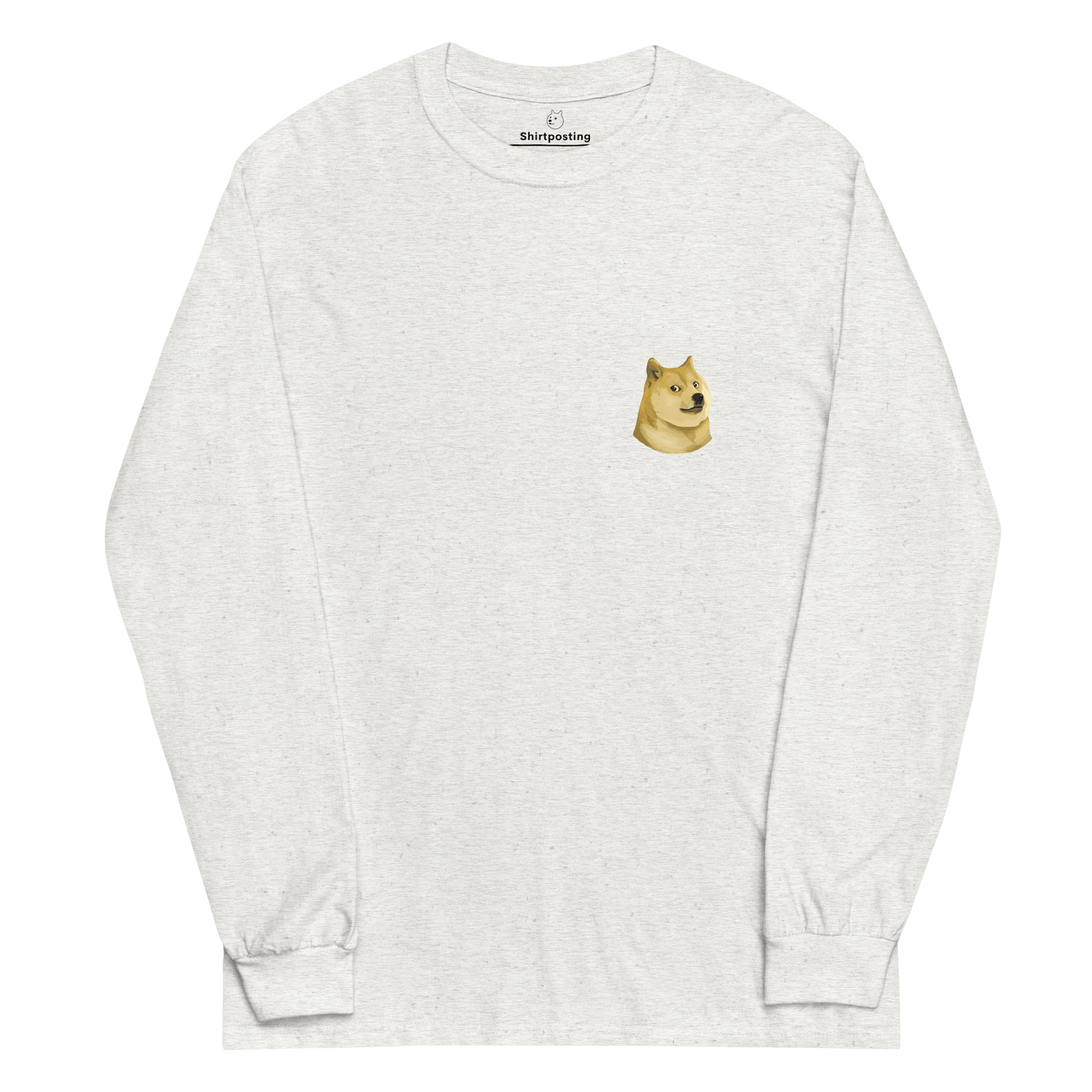 Doge Long Sleeve T-Shirt Meme - Ash | Shirtposting
