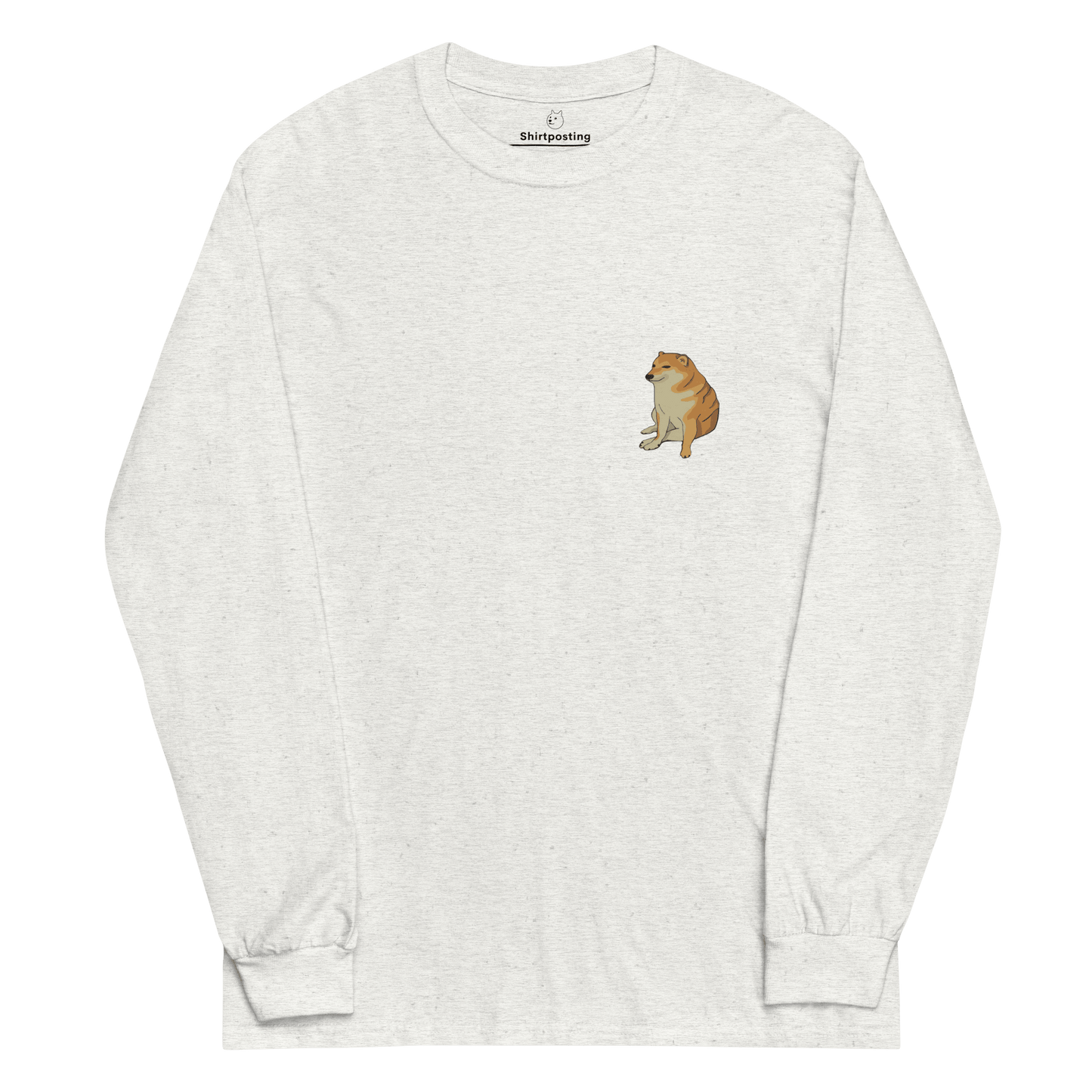 Doge Long Sleeve T-Shirt Meme - Ash | Shirtposting