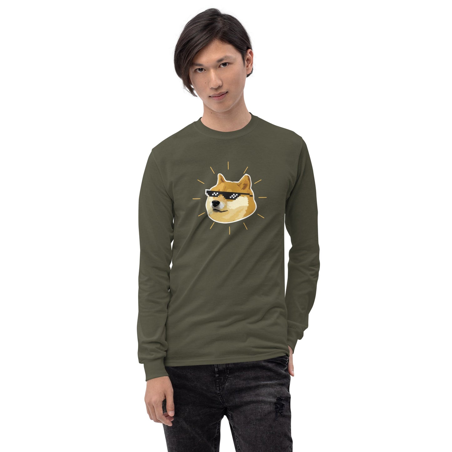 Doge Long Sleeve T-Shirt Meme - Ash | Shirtposting