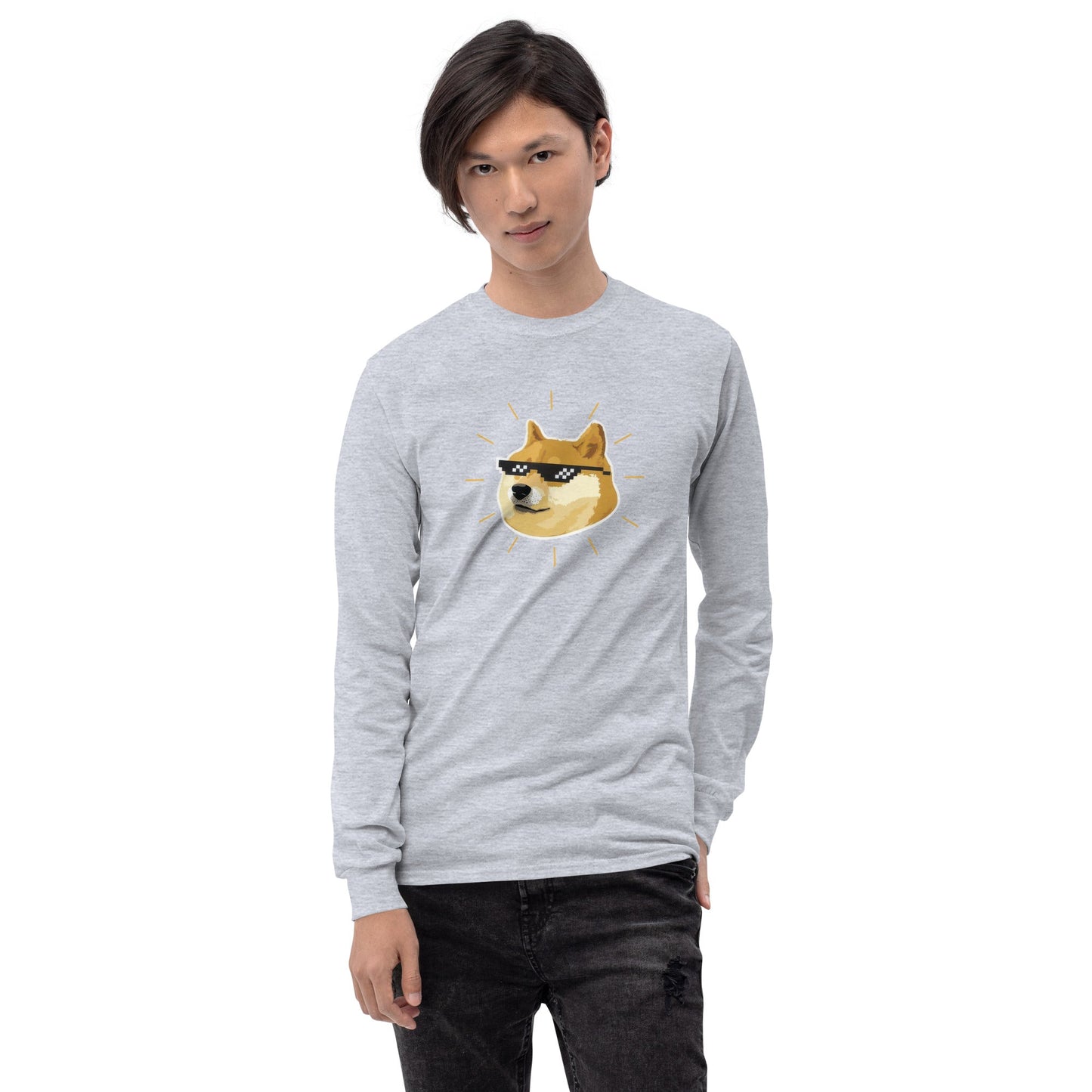 Doge Long Sleeve T-Shirt Meme - Ash | Shirtposting