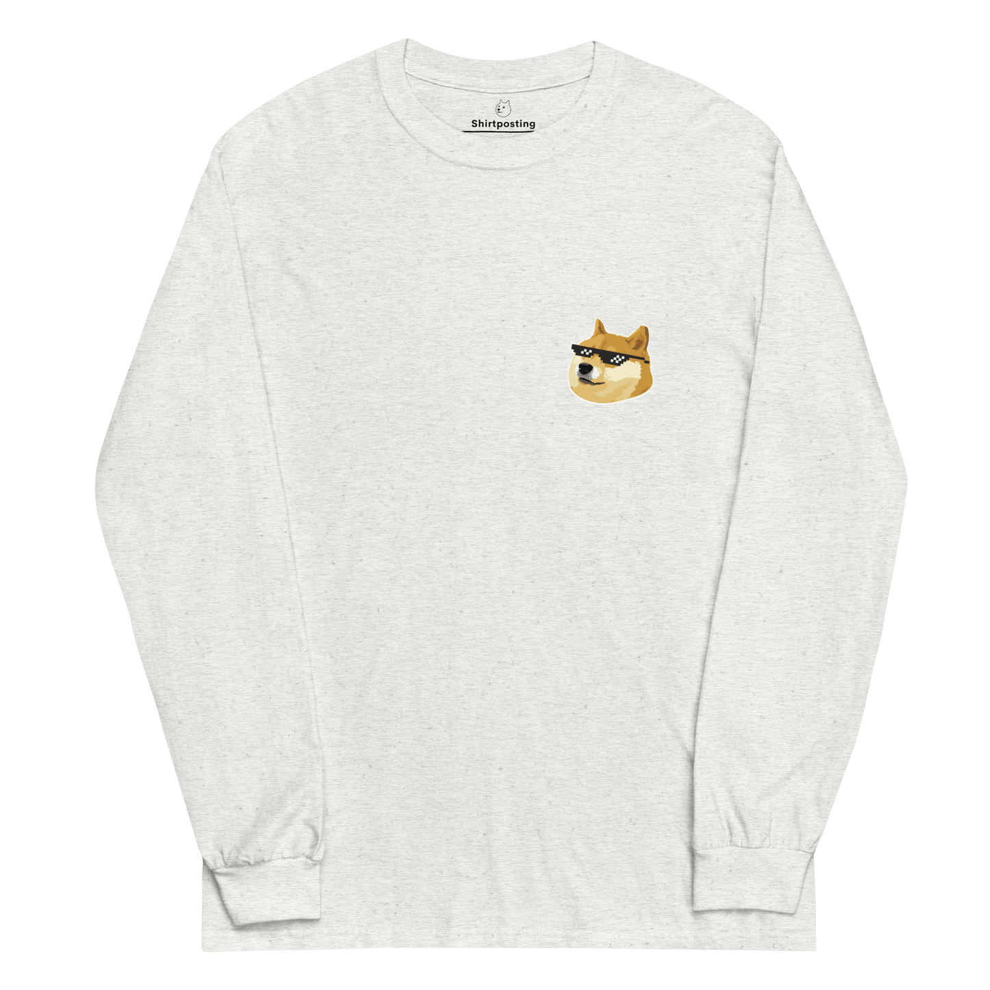 Doge Long Sleeve T-Shirt Meme - Ash | Shirtposting