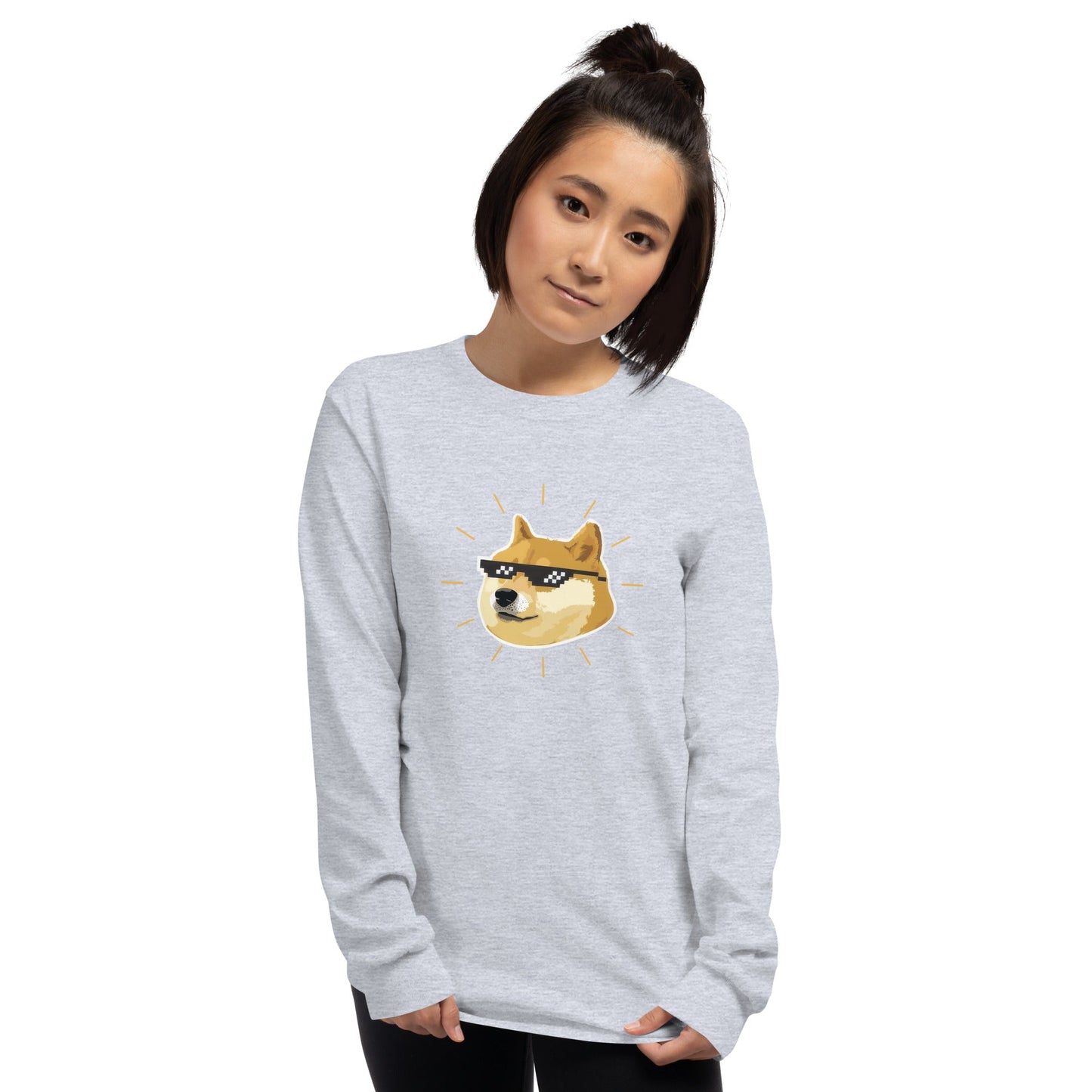 Doge Long Sleeve T-Shirt Meme - Ash | Shirtposting