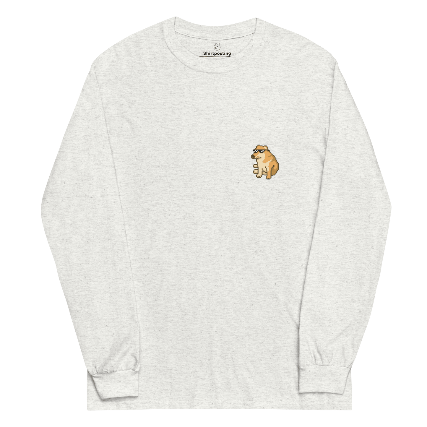 Doge Long Sleeve T-Shirt Meme - Ash | Shirtposting