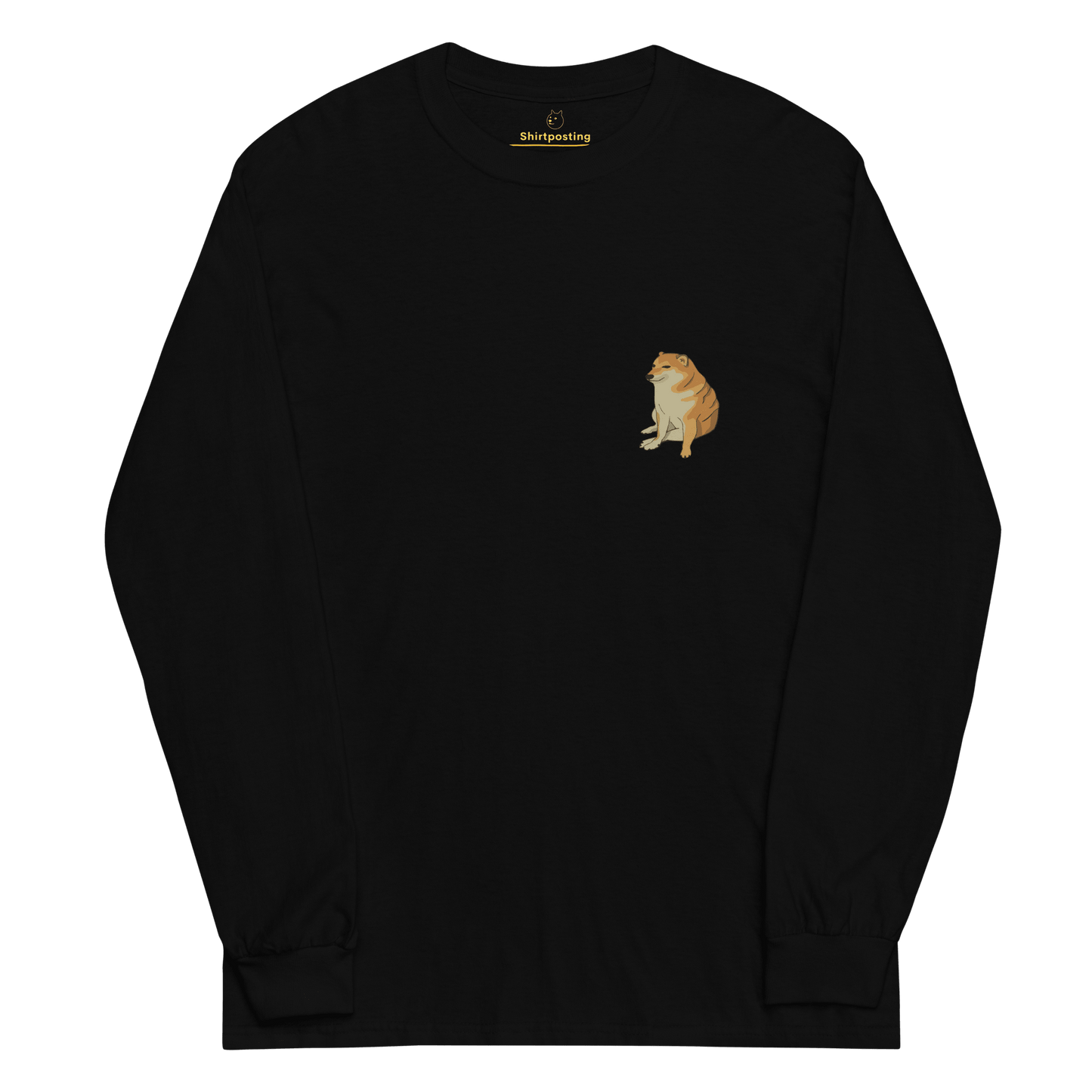 Doge Long Sleeve T-Shirt Meme - Black | Shirtposting