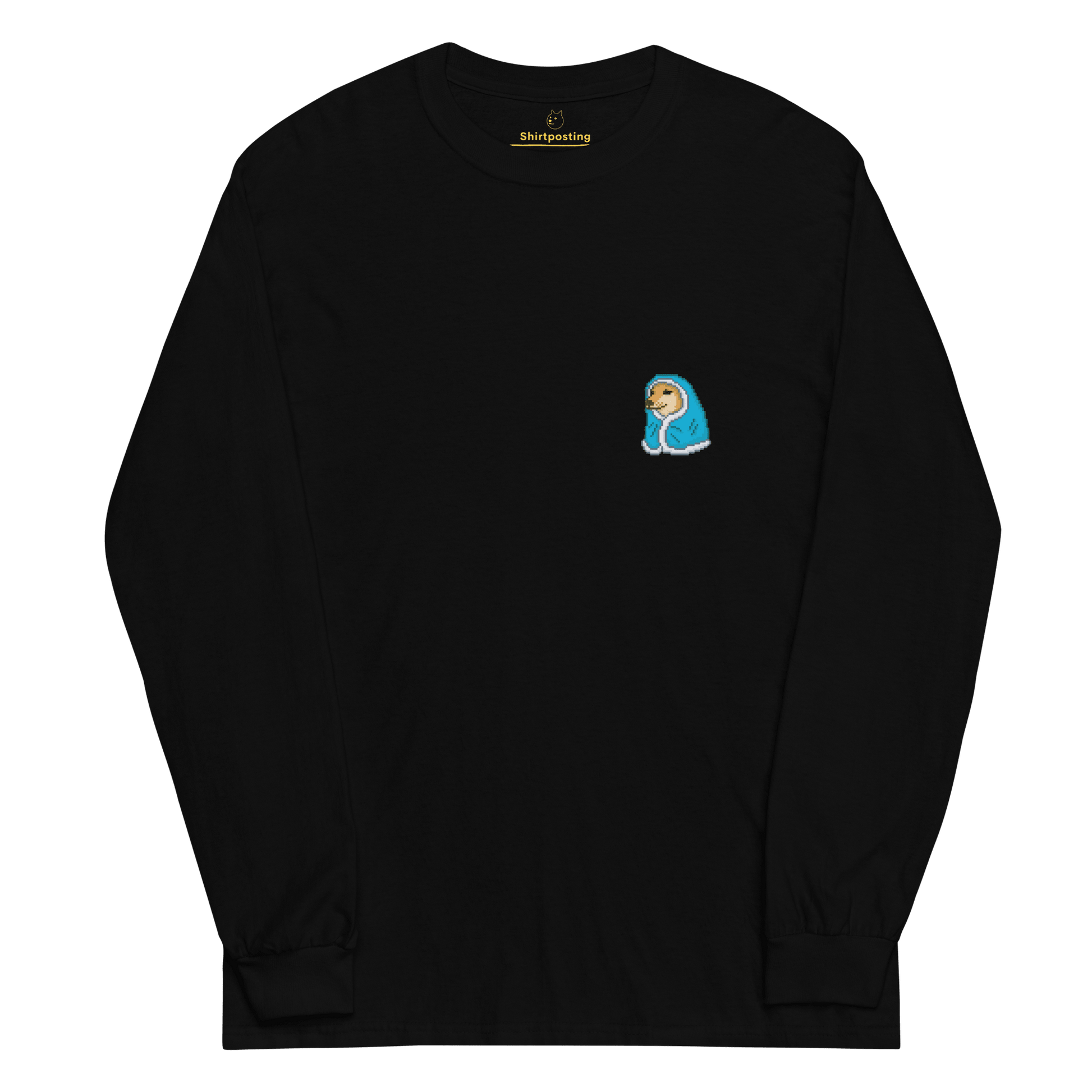 Doge Long Sleeve T-Shirt Meme - Black | Shirtposting