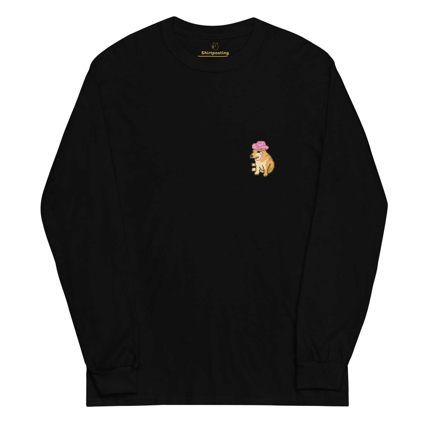 Doge Long Sleeve T-Shirt Meme - Black | Shirtposting