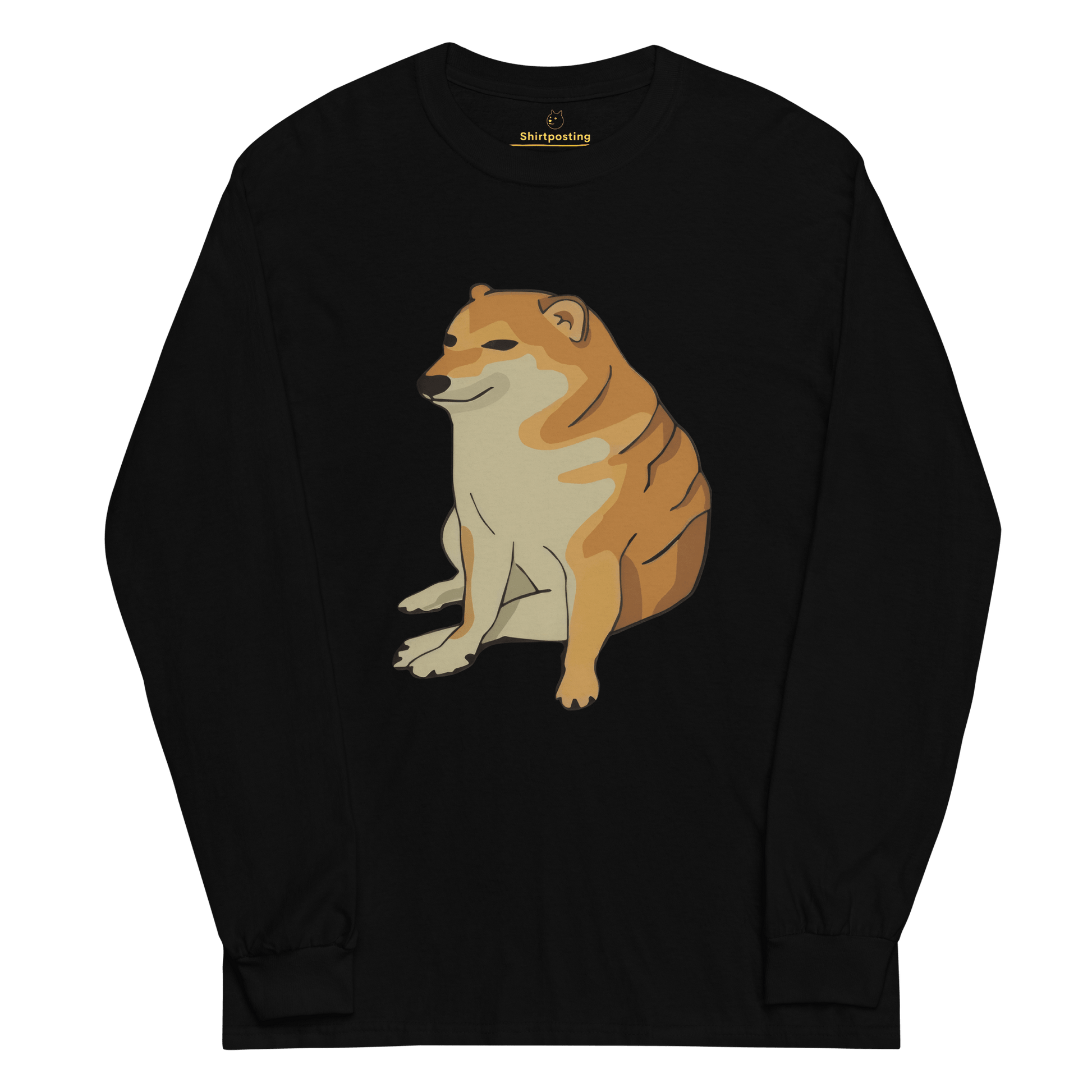 Doge Long Sleeve T-Shirt Meme - Black | Shirtposting