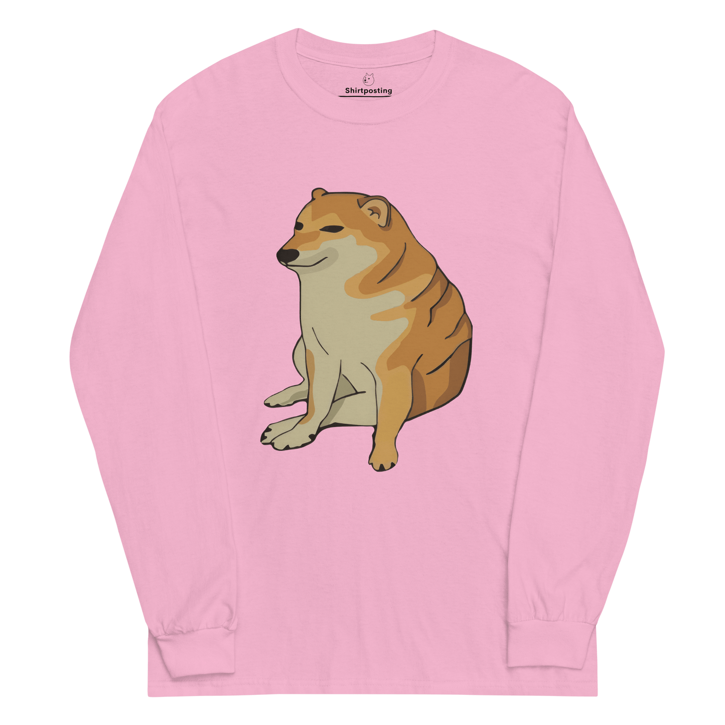 Doge Long Sleeve T-Shirt Meme - Light Pink | Shirtposting
