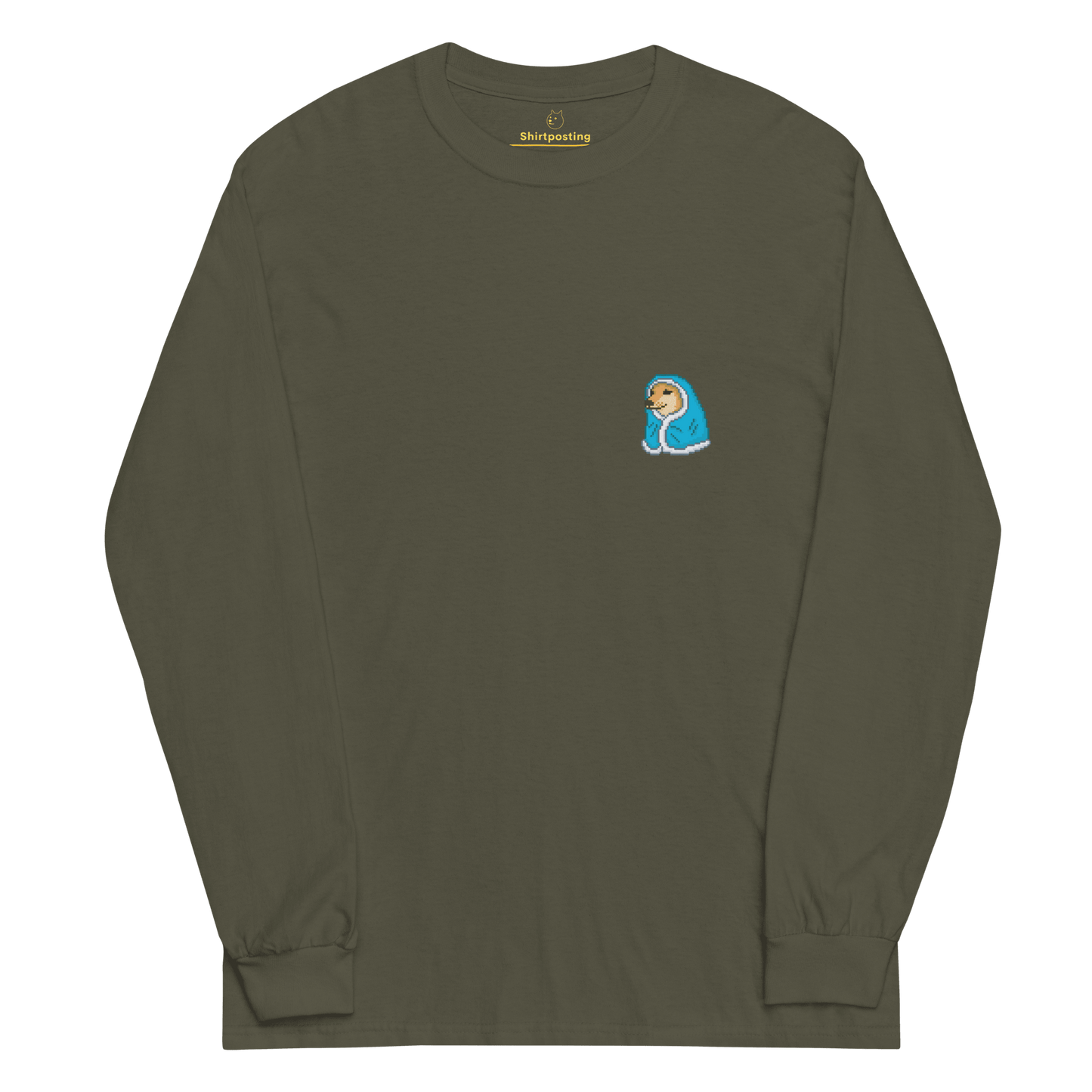 Doge Long Sleeve T-Shirt Meme - Military Green | Shirtposting