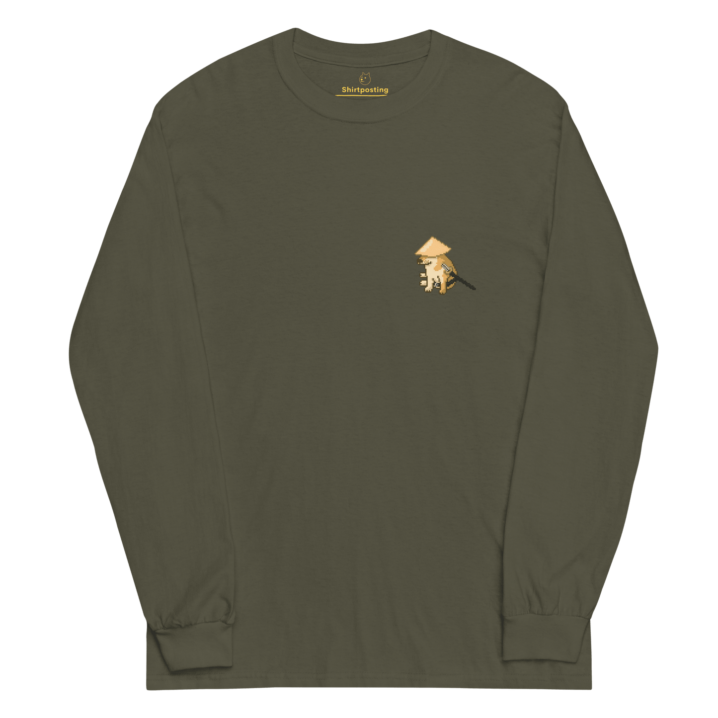 Doge Long Sleeve T-Shirt Meme - Military Green | Shirtposting