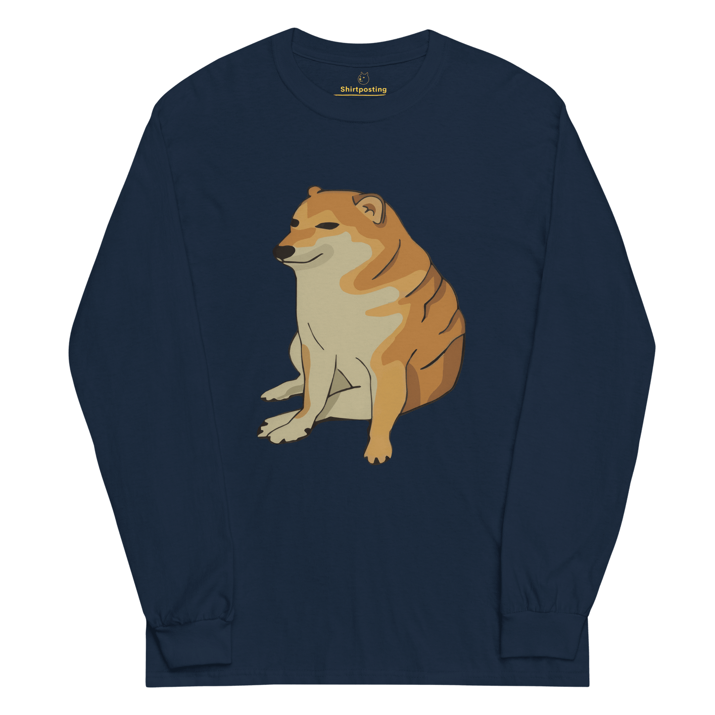 Doge Long Sleeve T-Shirt Meme - Navy | Shirtposting
