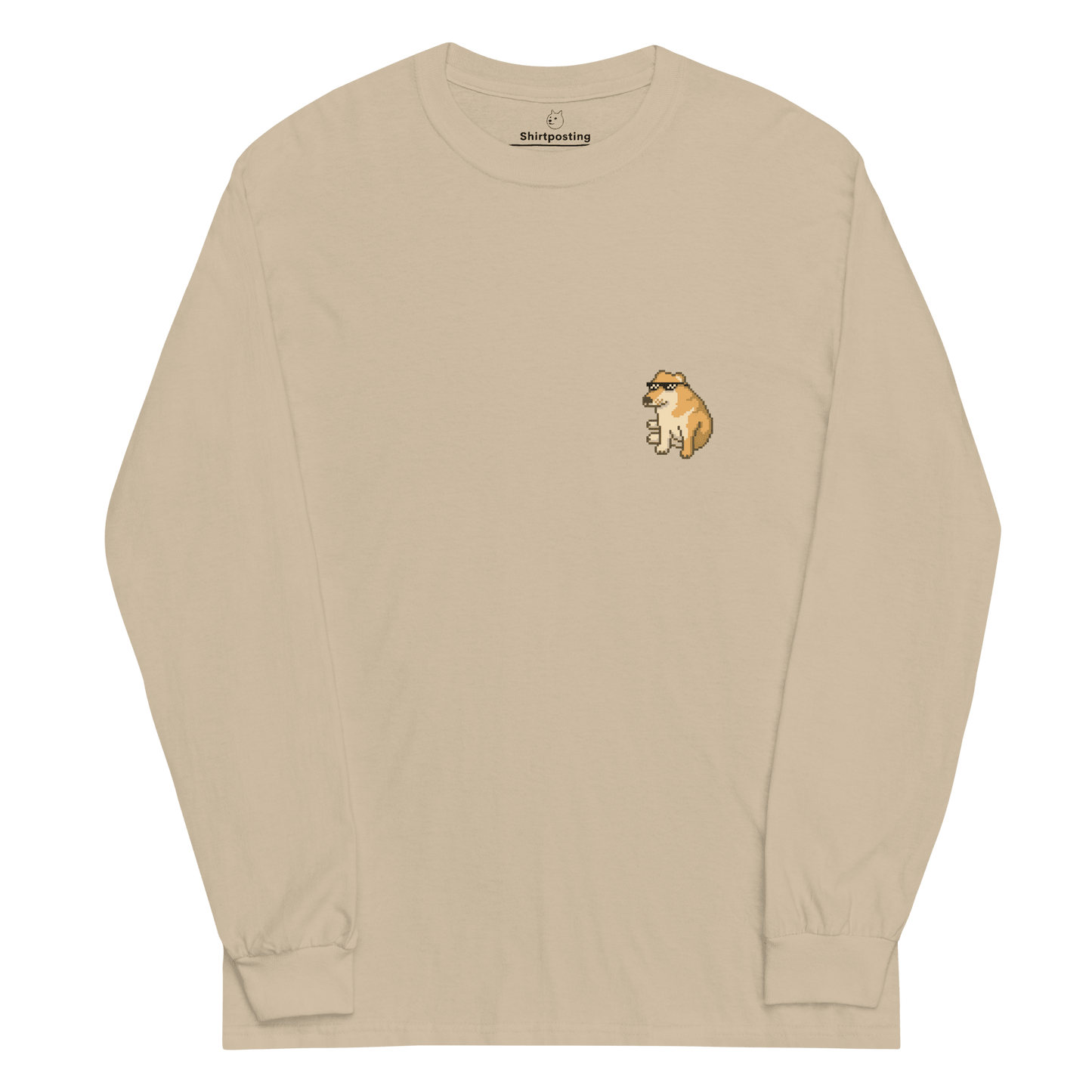 Doge Long Sleeve T-Shirt Meme - Sand | Shirtposting