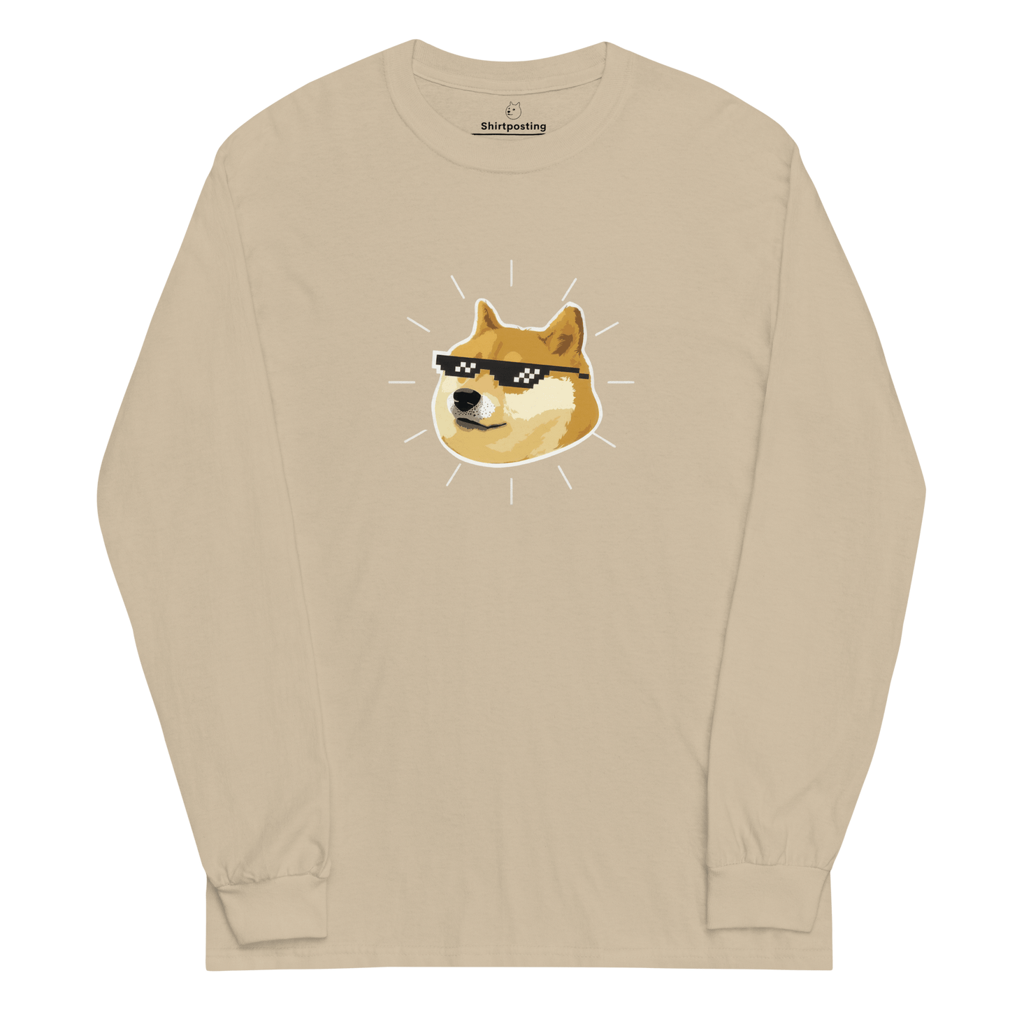 Doge Long Sleeve T-Shirt Meme - Sand | Shirtposting