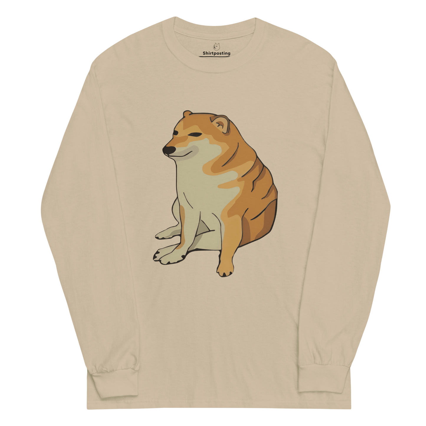 Doge Long Sleeve T-Shirt Meme - Sand | Shirtposting