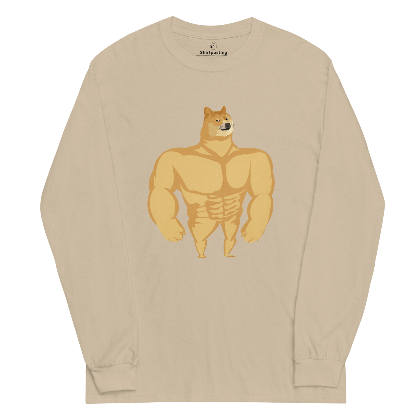 Doge Long Sleeve T-Shirt Meme - Sand | Shirtposting