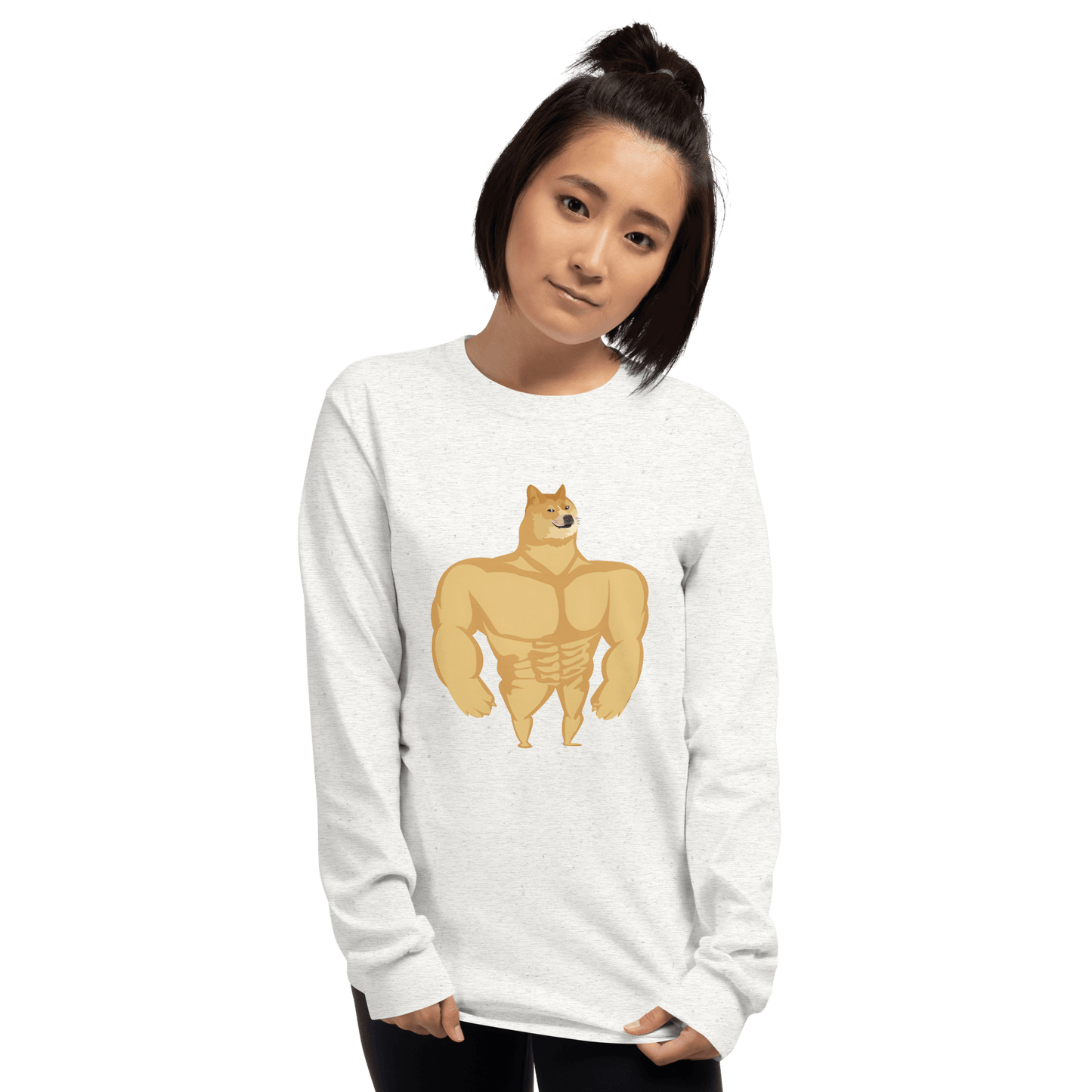 Doge Long Sleeve T-Shirt Meme - Sport Grey | Shirtposting