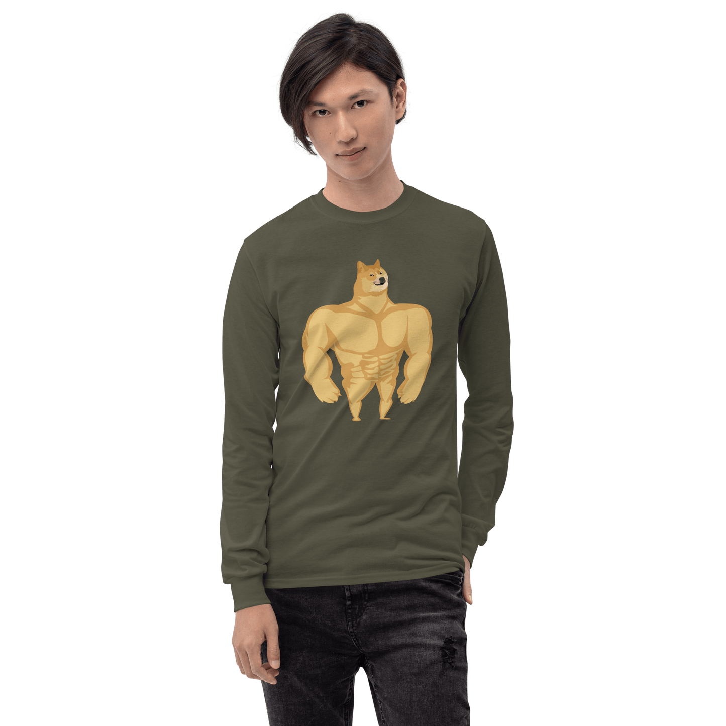 Doge Long Sleeve T-Shirt Meme - Sport Grey | Shirtposting