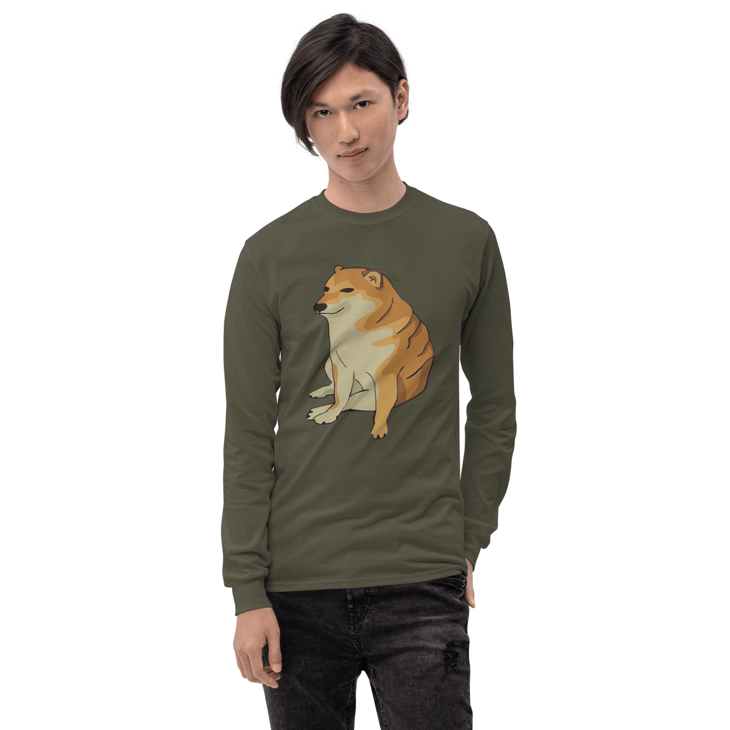 Doge Long Sleeve T-Shirt Meme - Sport Grey | Shirtposting