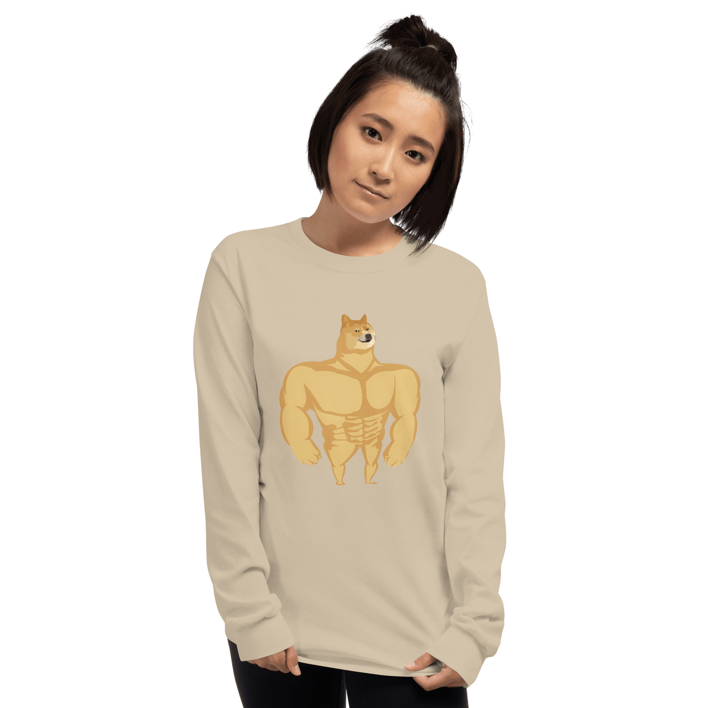Doge Long Sleeve T-Shirt Meme - Sport Grey | Shirtposting