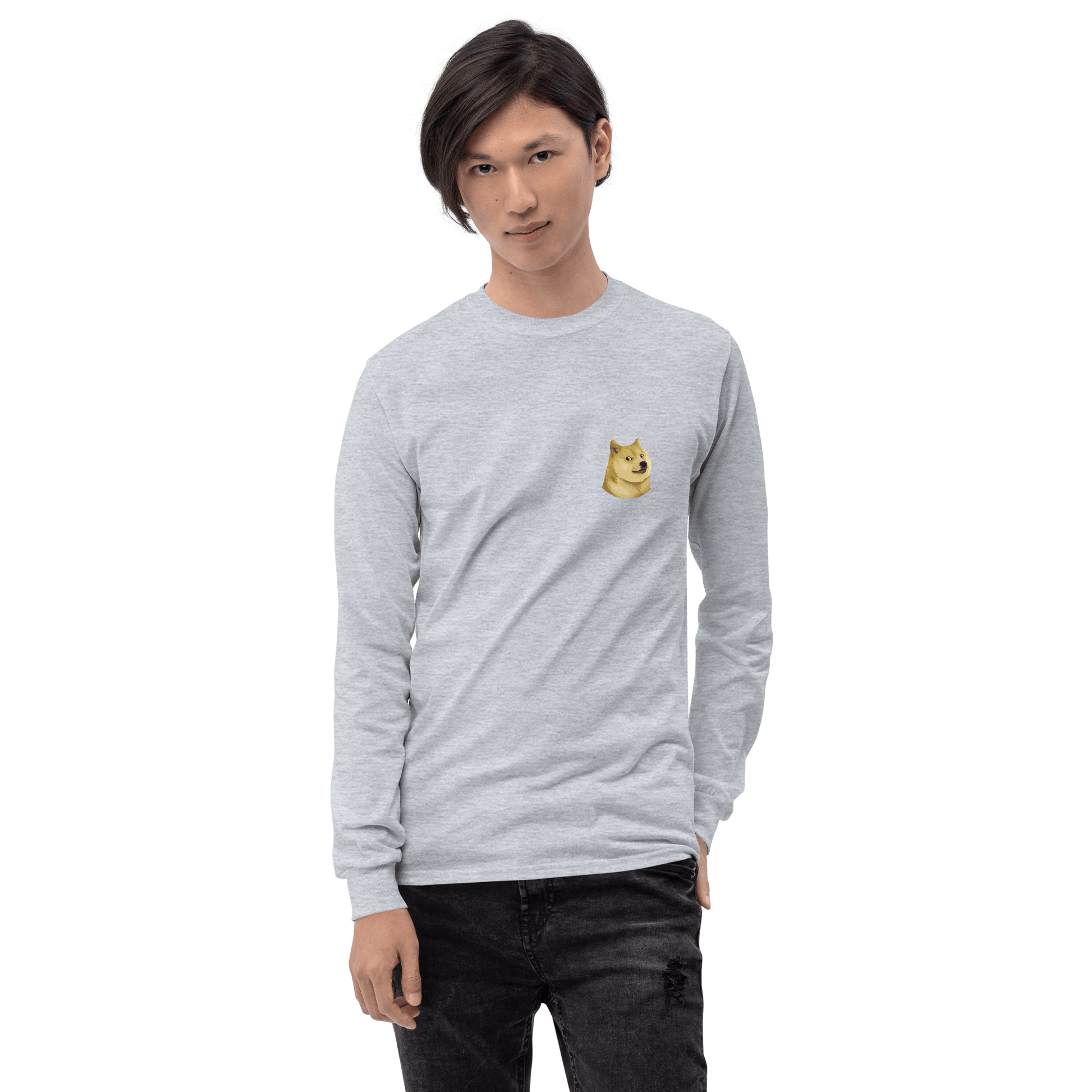 Doge Long Sleeve T-Shirt Meme - Sport Grey | Shirtposting