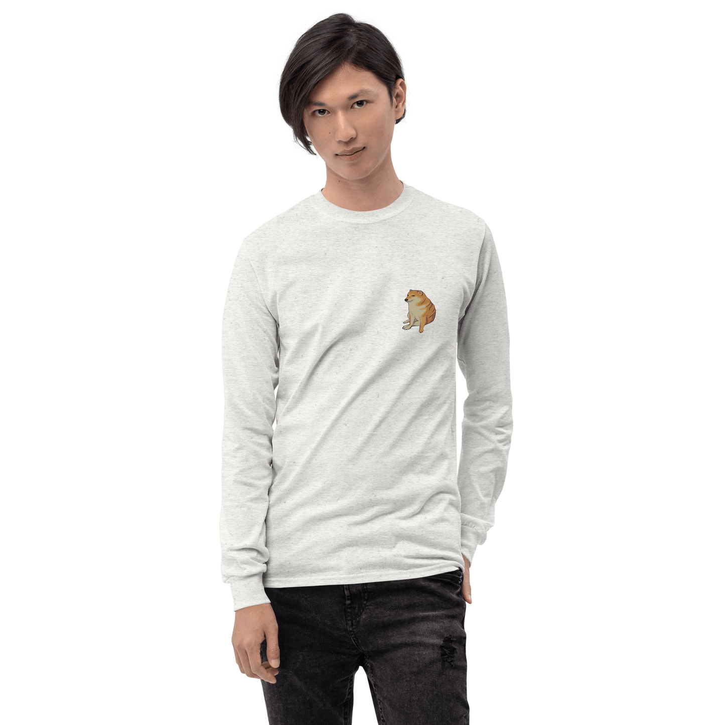 Doge Long Sleeve T-Shirt Meme - Sport Grey | Shirtposting