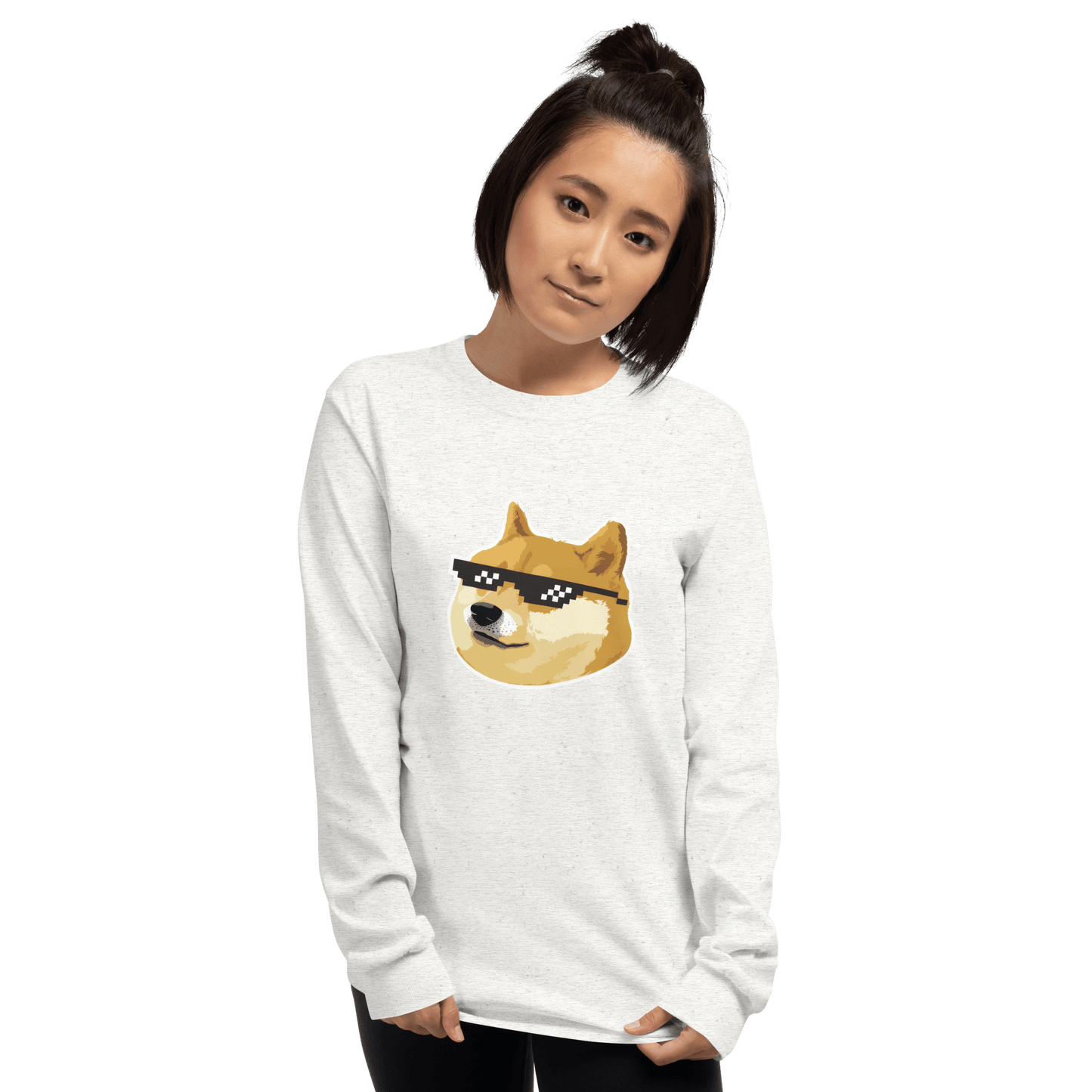 Doge Long Sleeve T-Shirt Meme - Sport Grey | Shirtposting