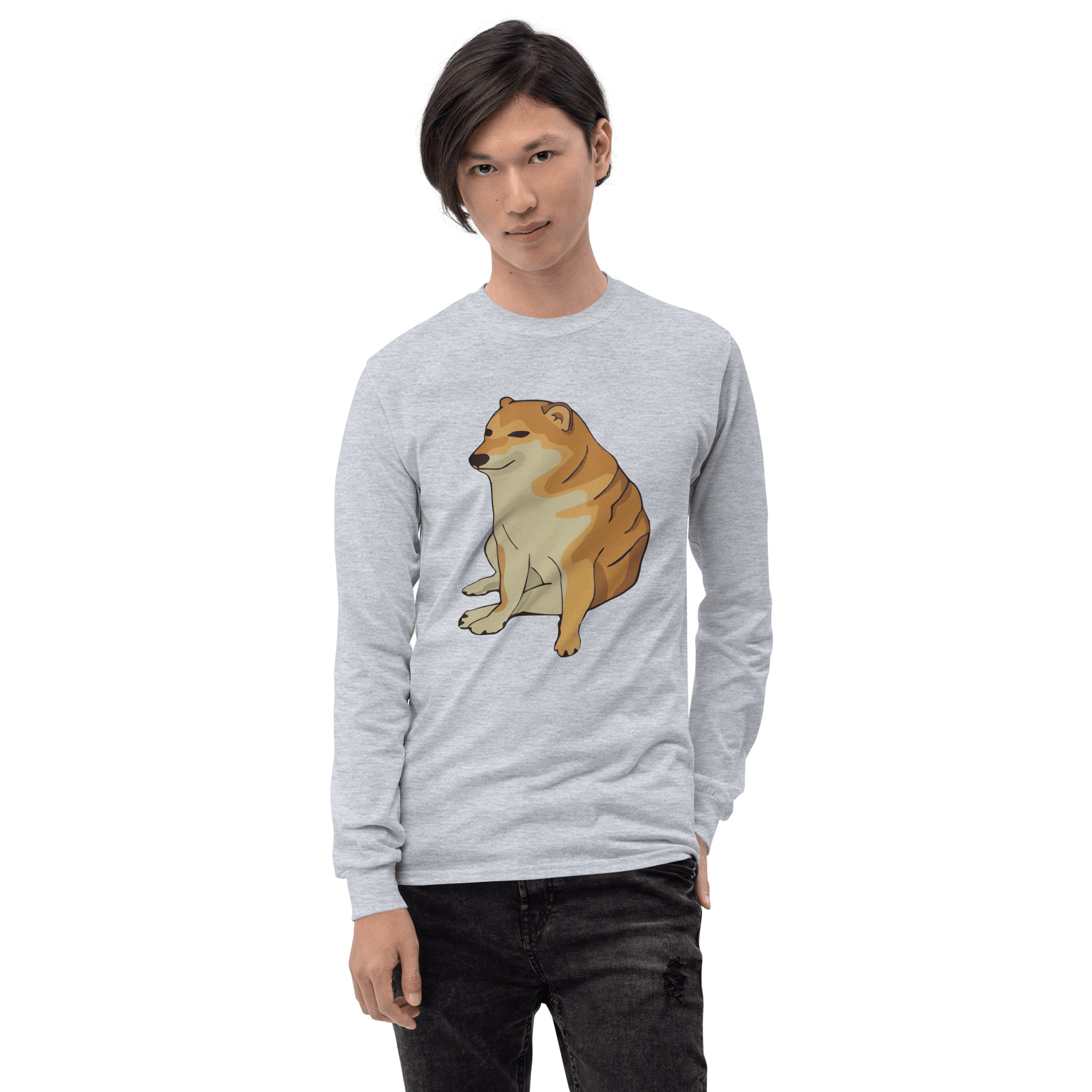 Doge Long Sleeve T-Shirt Meme - Sport Grey | Shirtposting