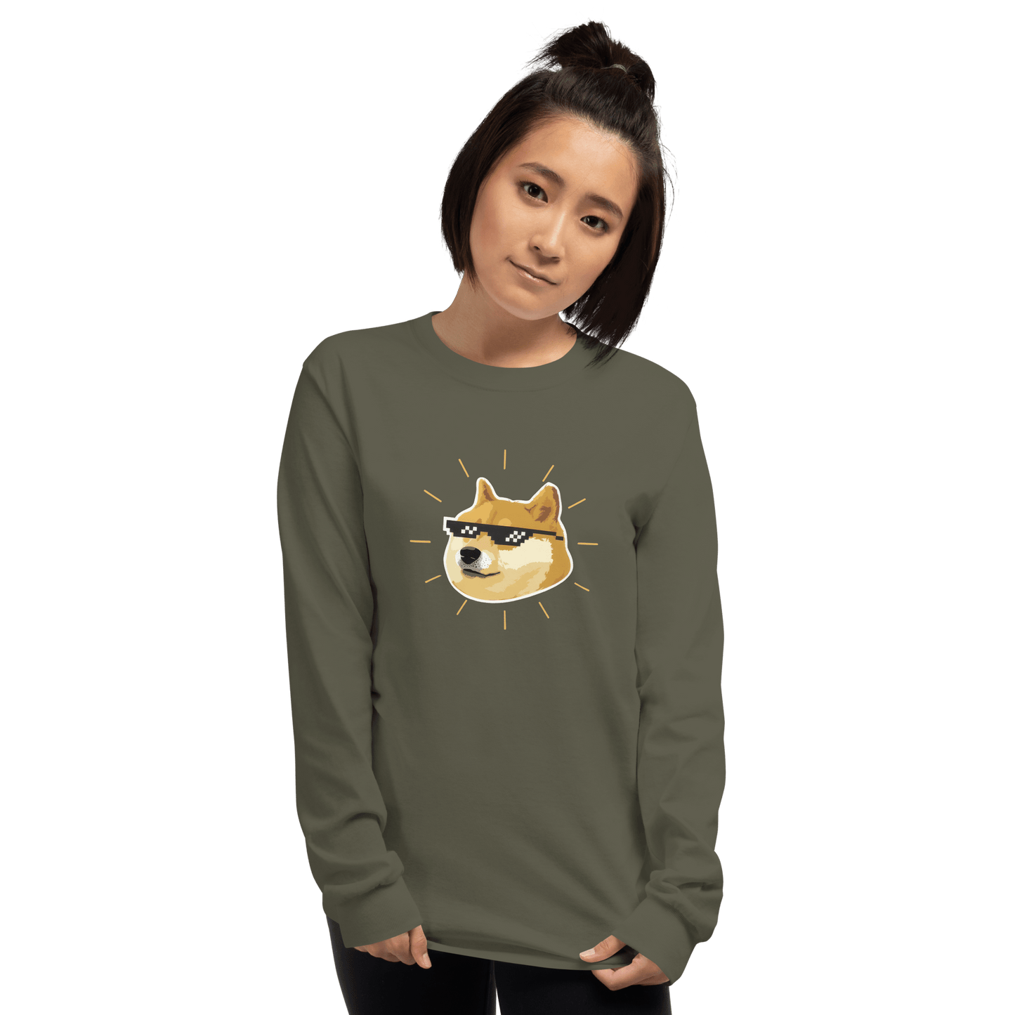 Doge Long Sleeve T-Shirt Meme - Sport Grey | Shirtposting
