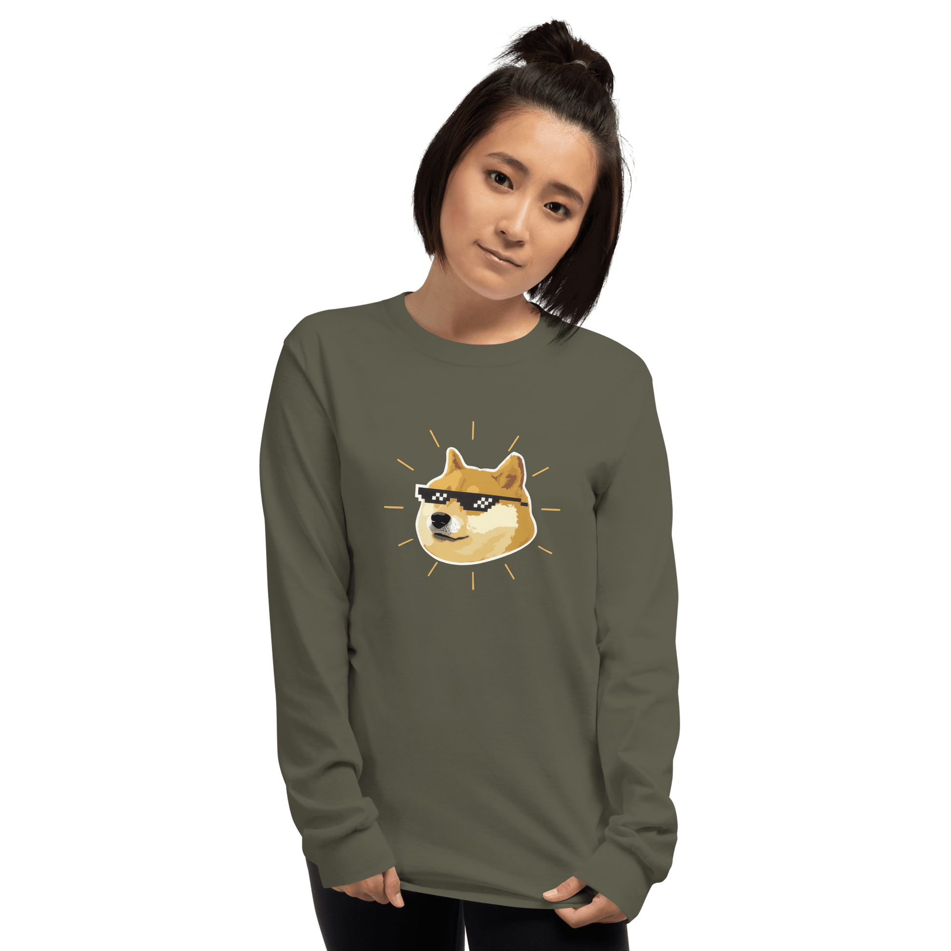 Doge Long Sleeve T-Shirt Meme - Sport Grey | Shirtposting