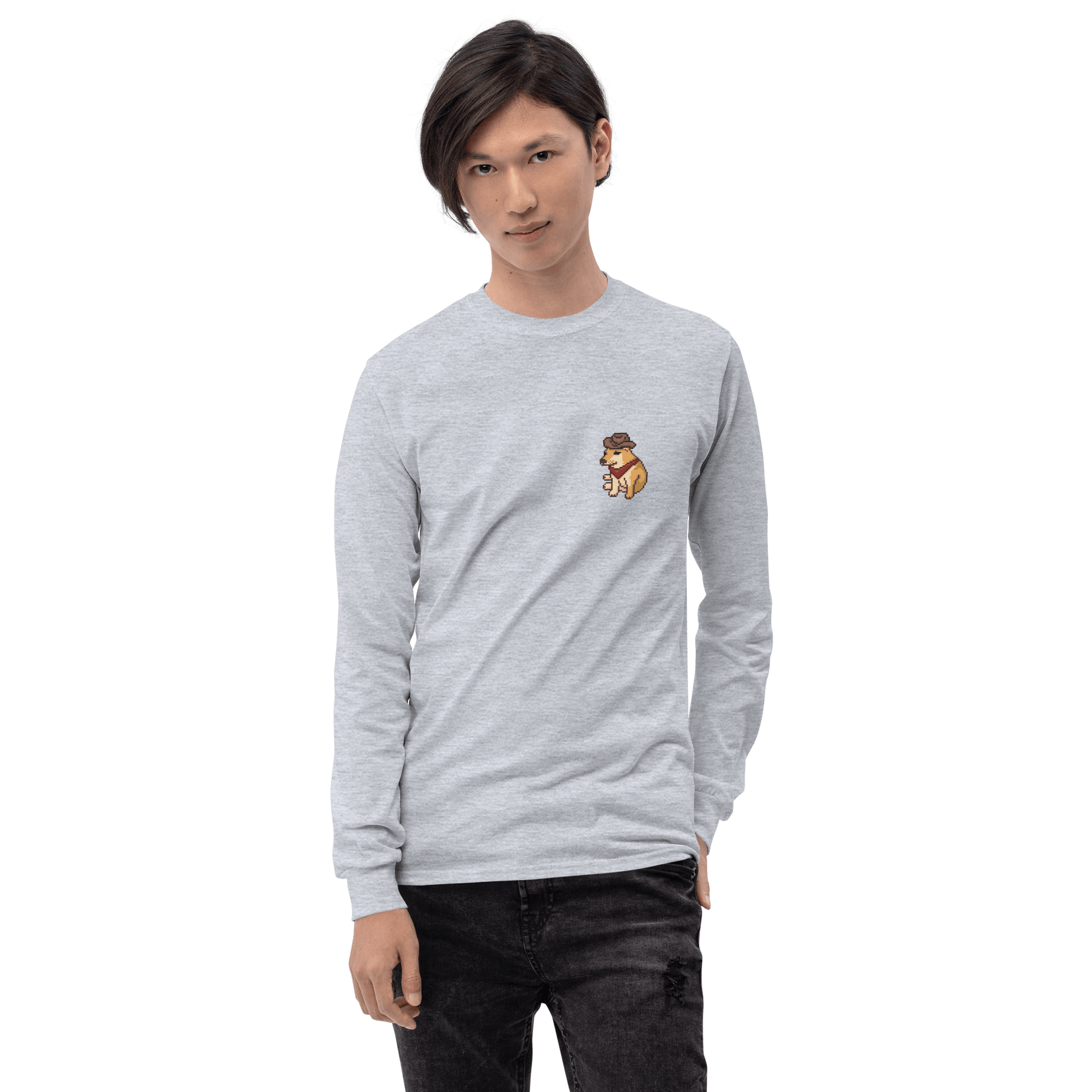 Doge Long Sleeve T-Shirt Meme - Sport Grey | Shirtposting