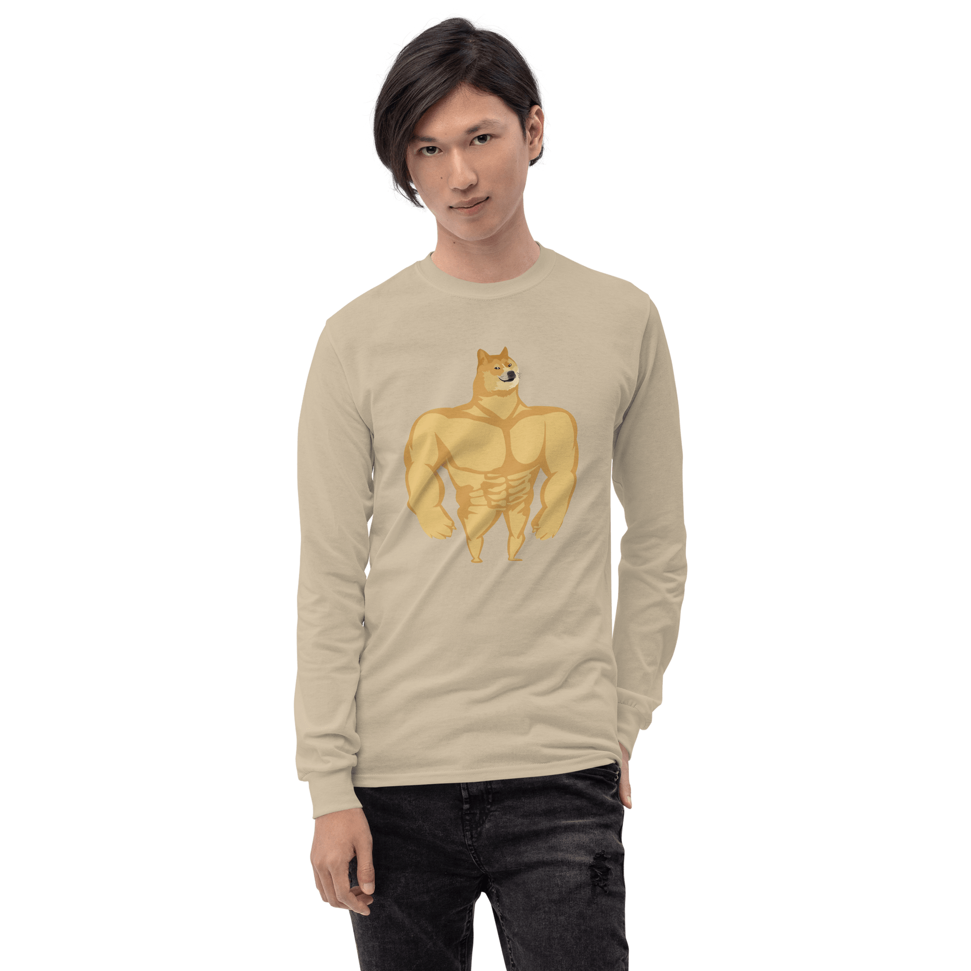 Doge Long Sleeve T-Shirt Meme - Sport Grey | Shirtposting