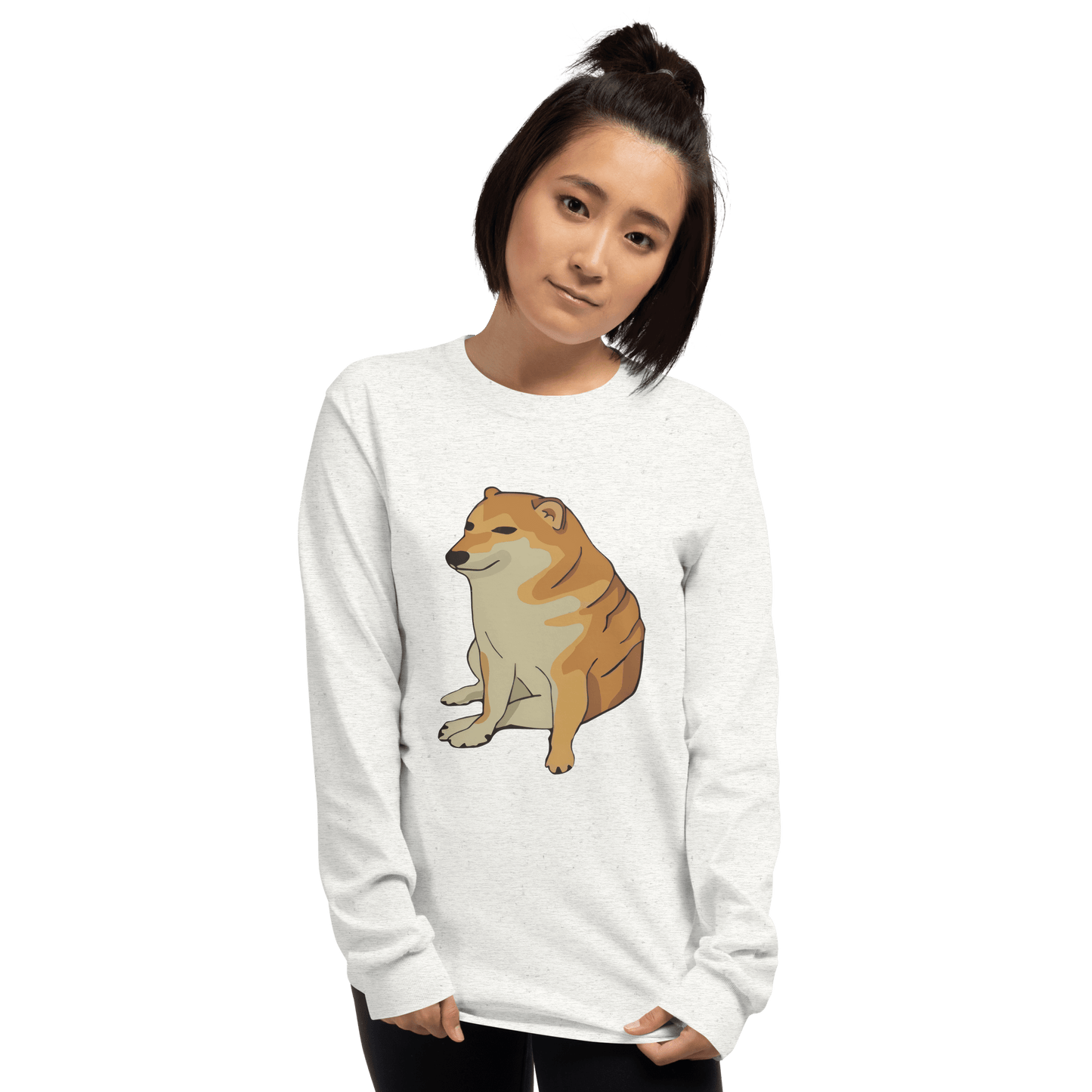 Doge Long Sleeve T-Shirt Meme - Sport Grey | Shirtposting