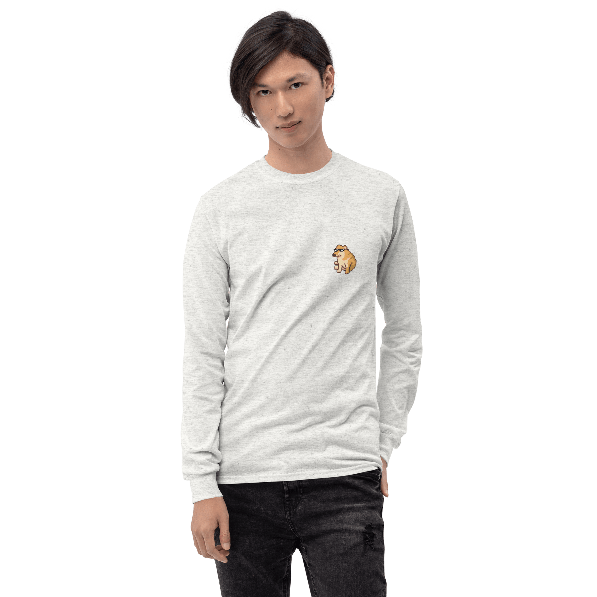Doge Long Sleeve T-Shirt Meme - Sport Grey | Shirtposting