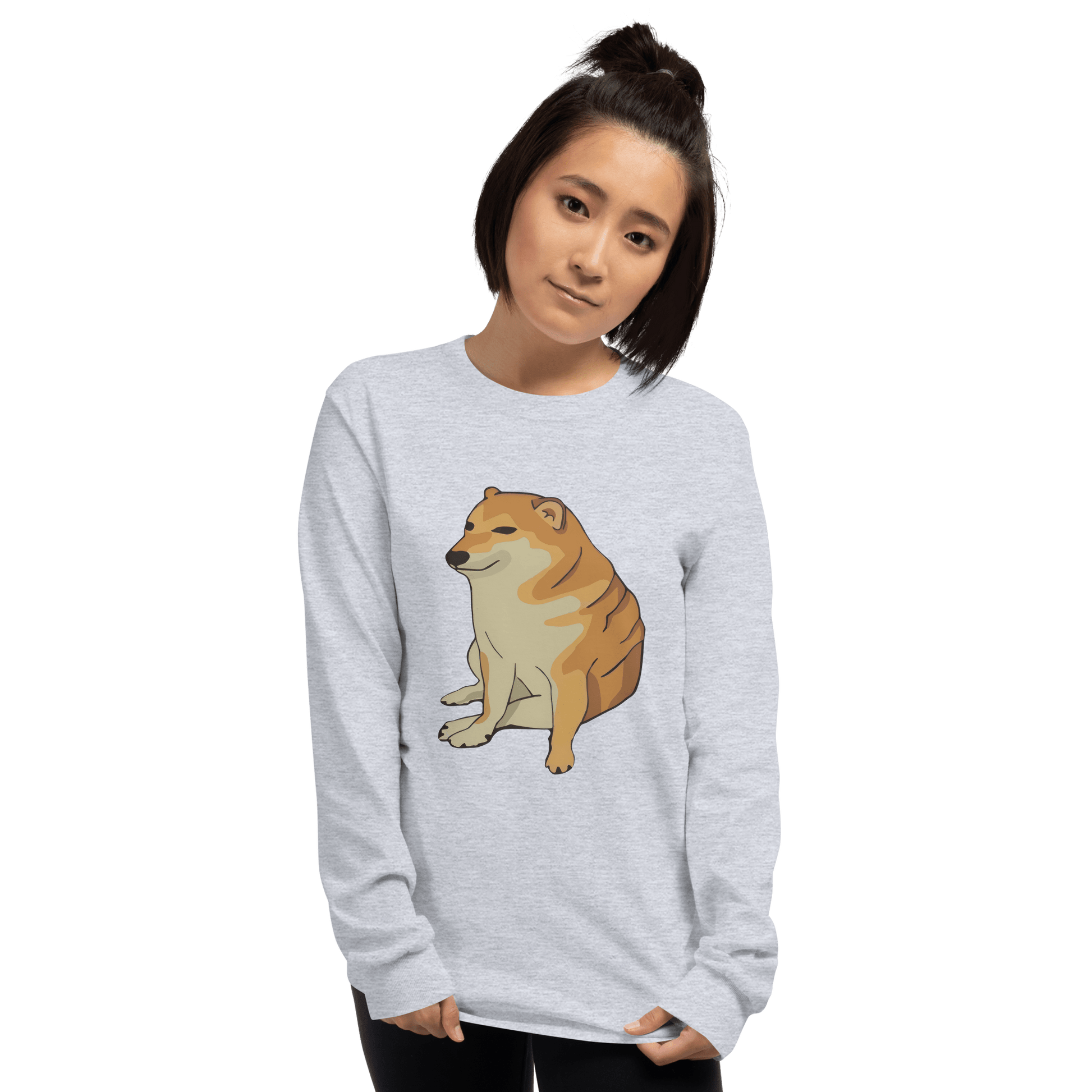 Doge Long Sleeve T-Shirt Meme - Sport Grey | Shirtposting