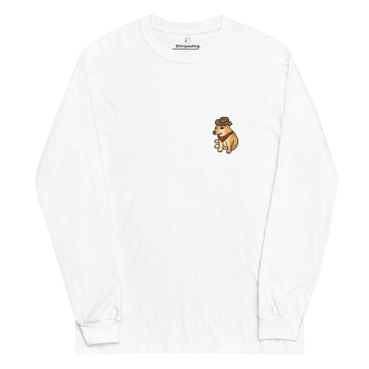 Doge Long Sleeve T-Shirt Meme - White | Shirtposting