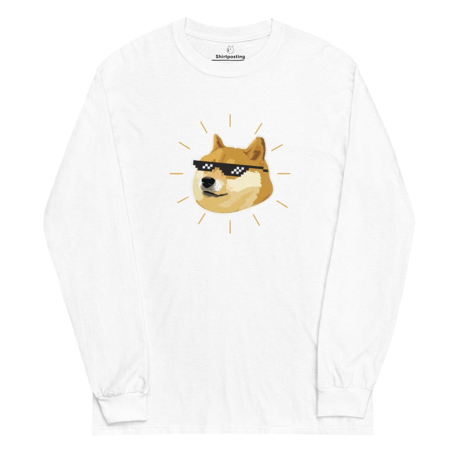 Doge Long Sleeve T-Shirt Meme - White | Shirtposting