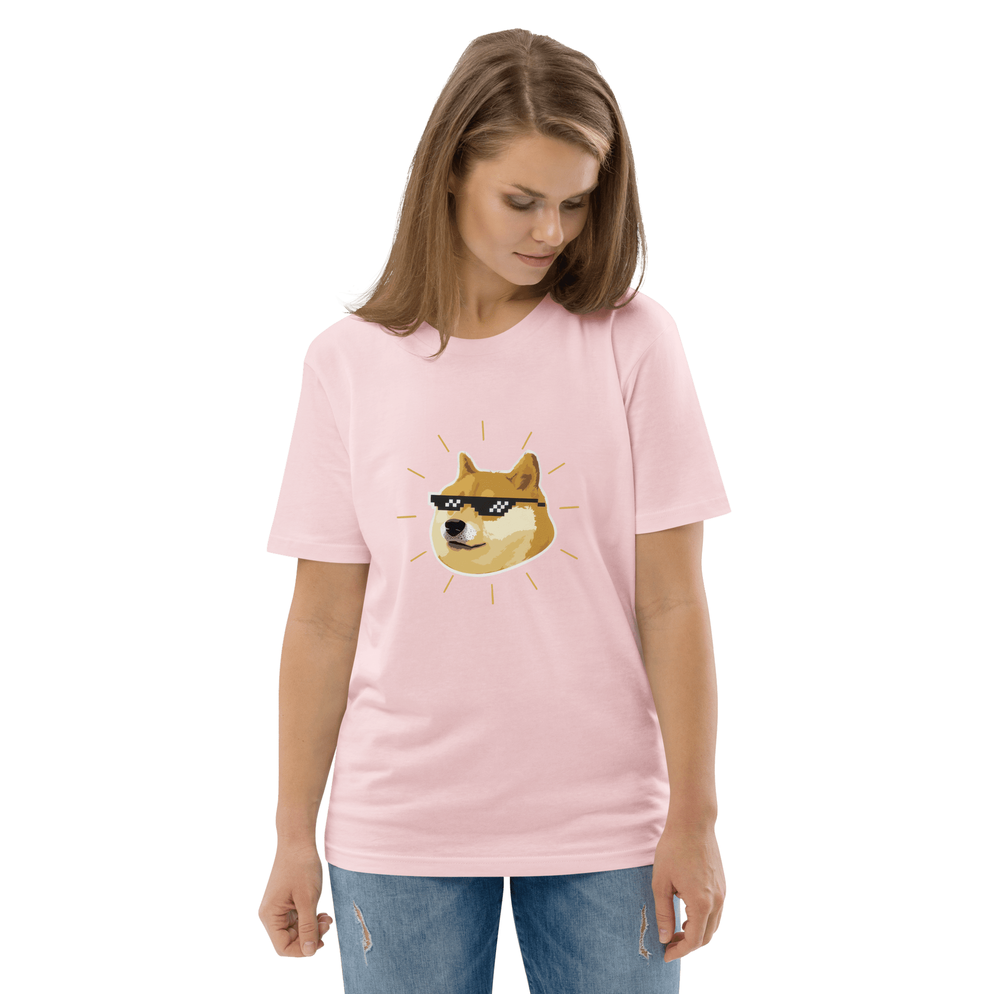 Doge Premium Organic T-Shirt Meme - Cotton Pink | Shirtposting