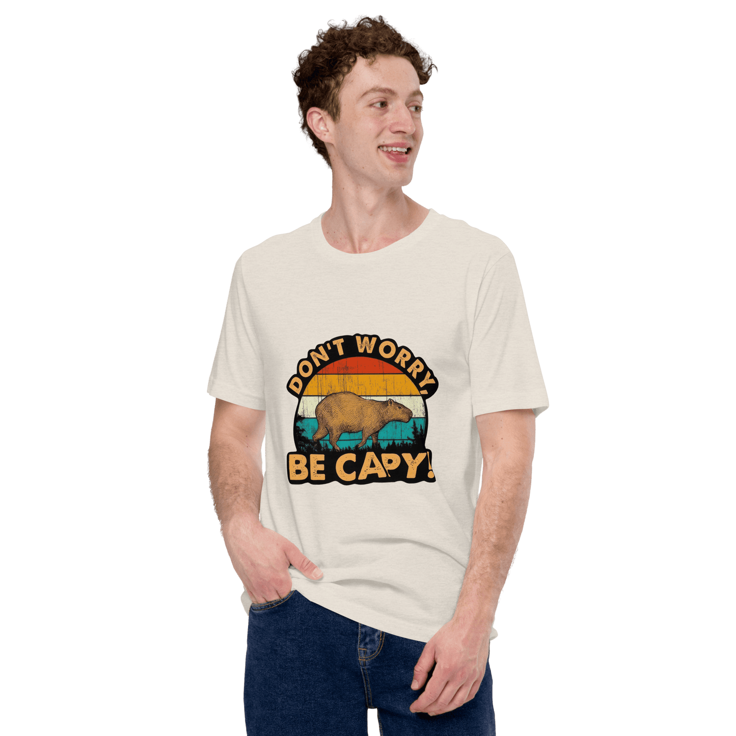 Don't Worry Be Capy Classic T-Shirt Meme - Pink | Shirtposting