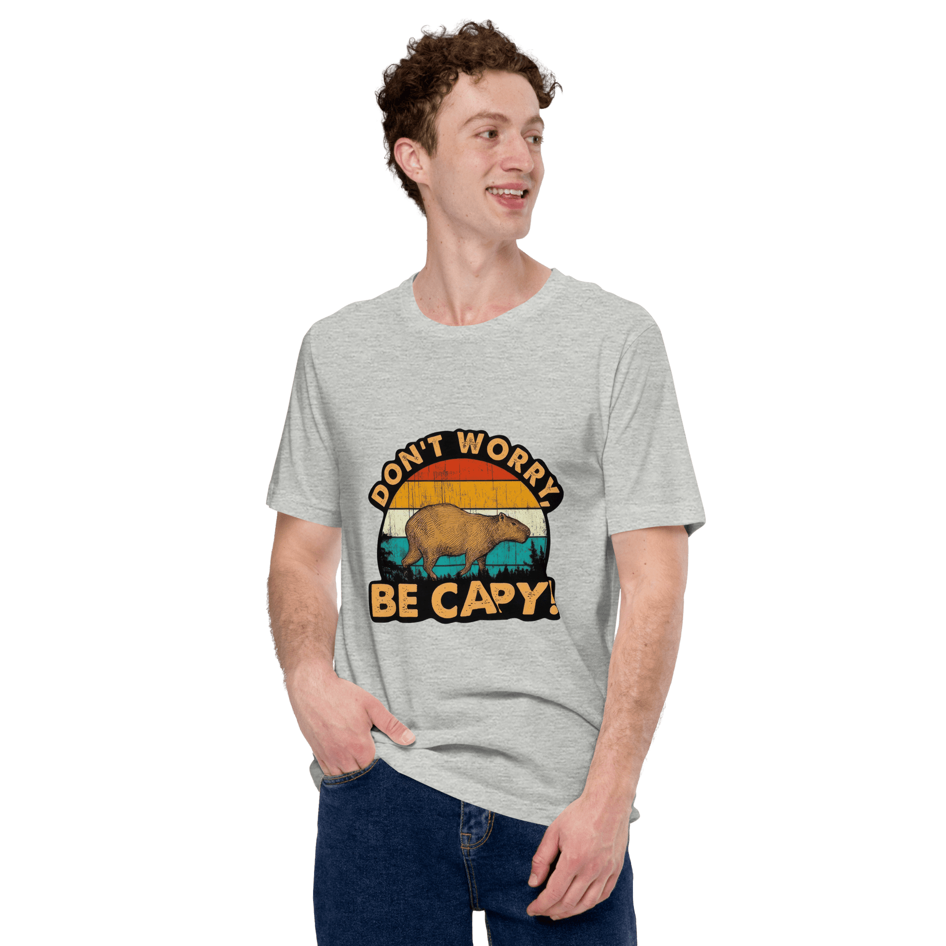 Don't Worry Be Capy Classic T-Shirt Meme - Pink | Shirtposting