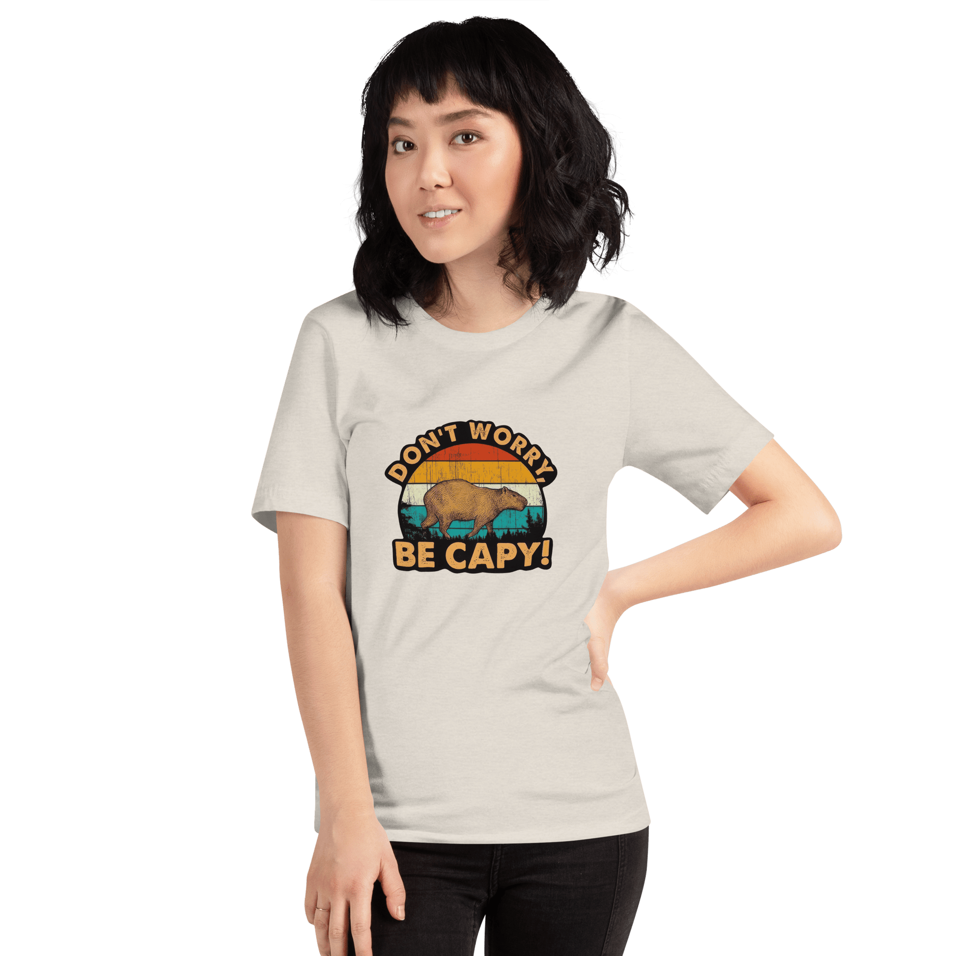 Don't Worry Be Capy Classic T-Shirt Meme - Pink | Shirtposting
