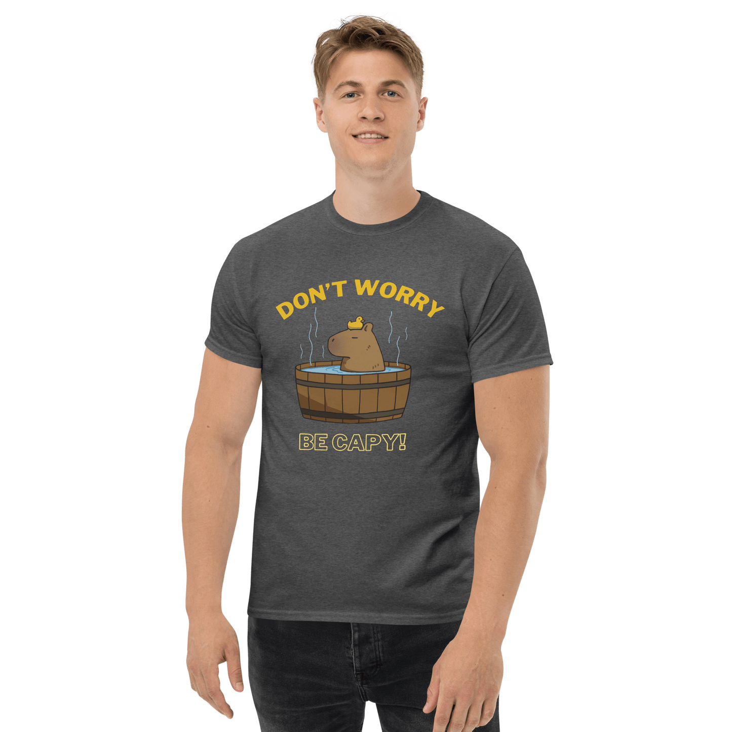 Don't Worry Be Capy Classic T-Shirt Meme - Royal | Shirtposting