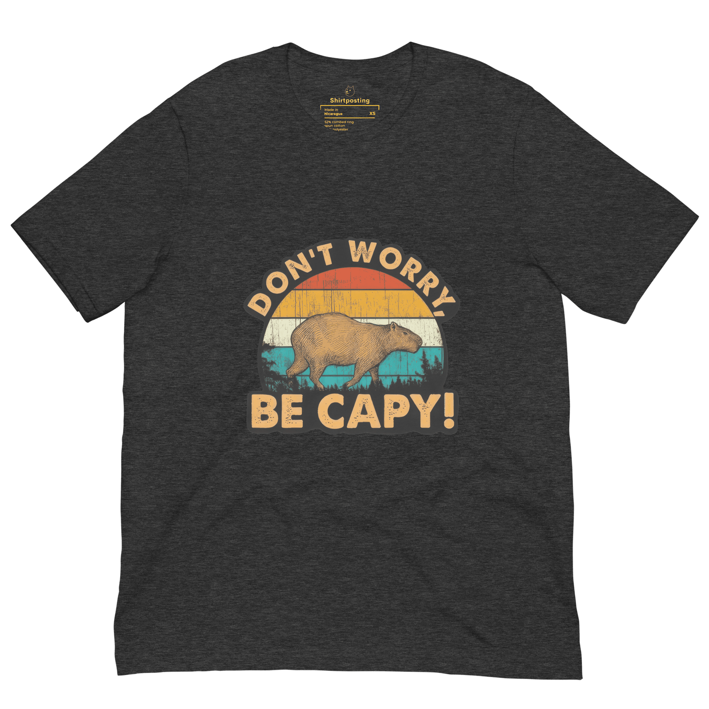 Don't Worry Be Capy Classic T-Shirt Meme - True Royal | Shirtposting
