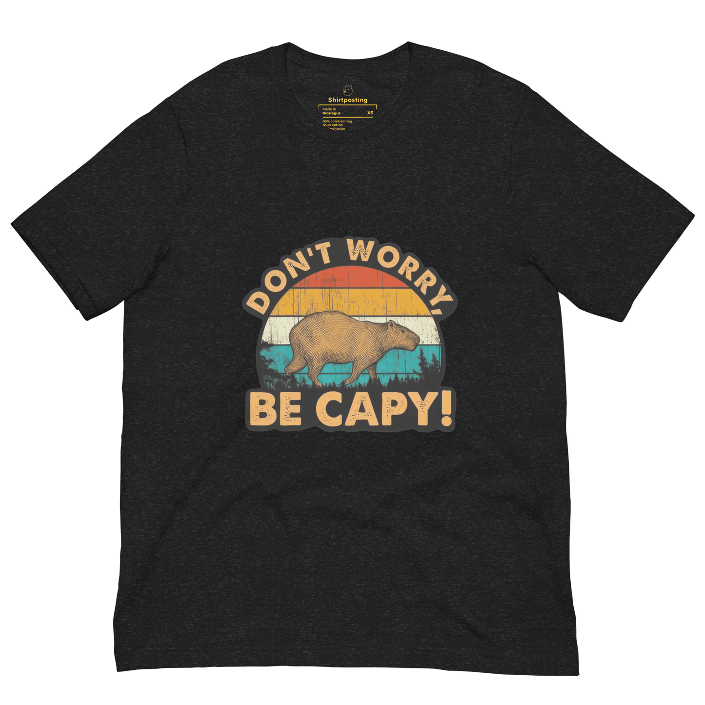 Don't Worry Be Capy Classic T-Shirt Meme - True Royal | Shirtposting