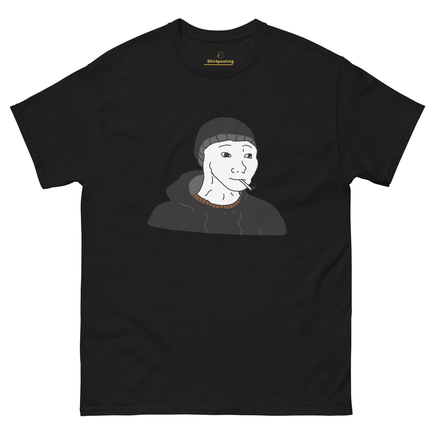 Doomer Wojak Classic T-Shirt Meme - Black | Shirtposting
