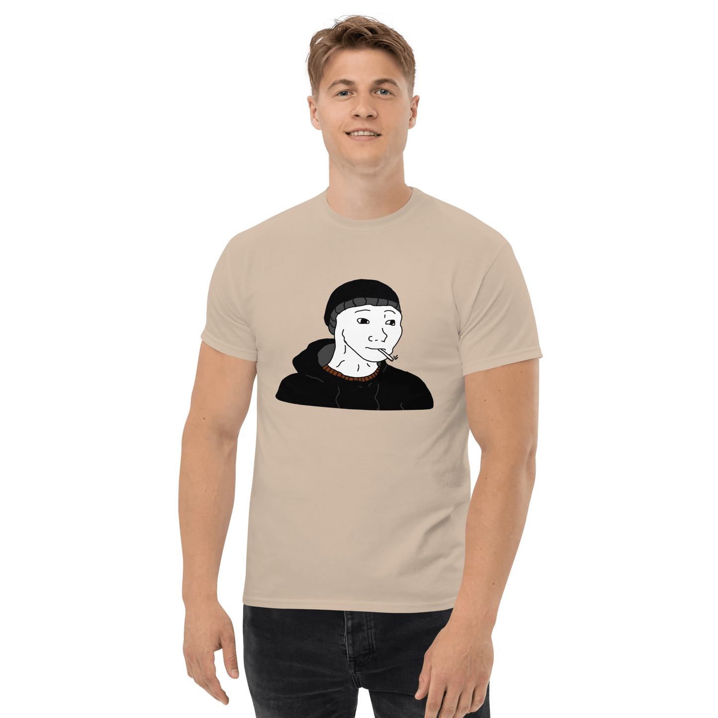 Doomer Wojak Classic T-Shirt Meme - Military Green | Shirtposting