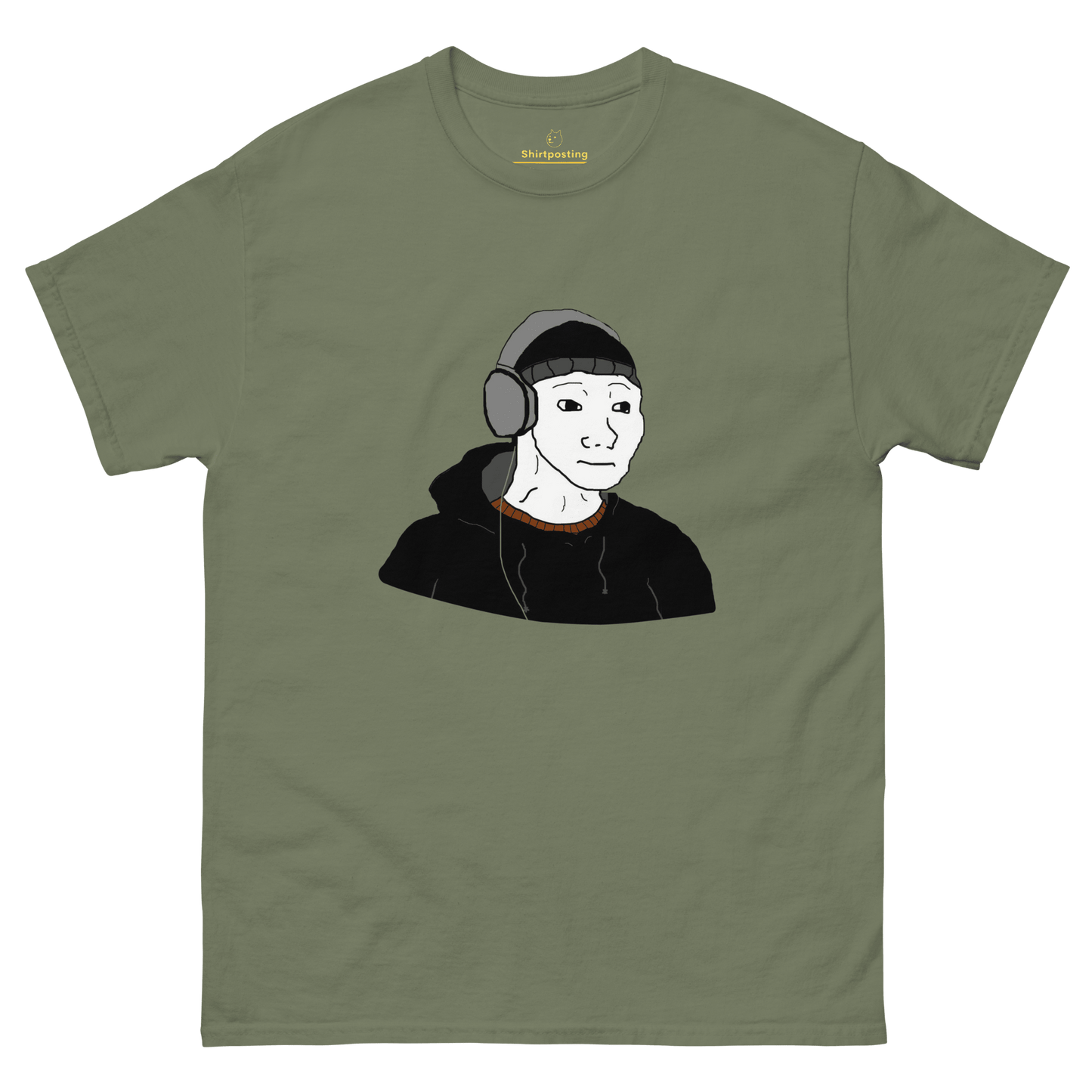 Doomer Wojak Classic T-Shirt Meme - Military Green | Shirtposting