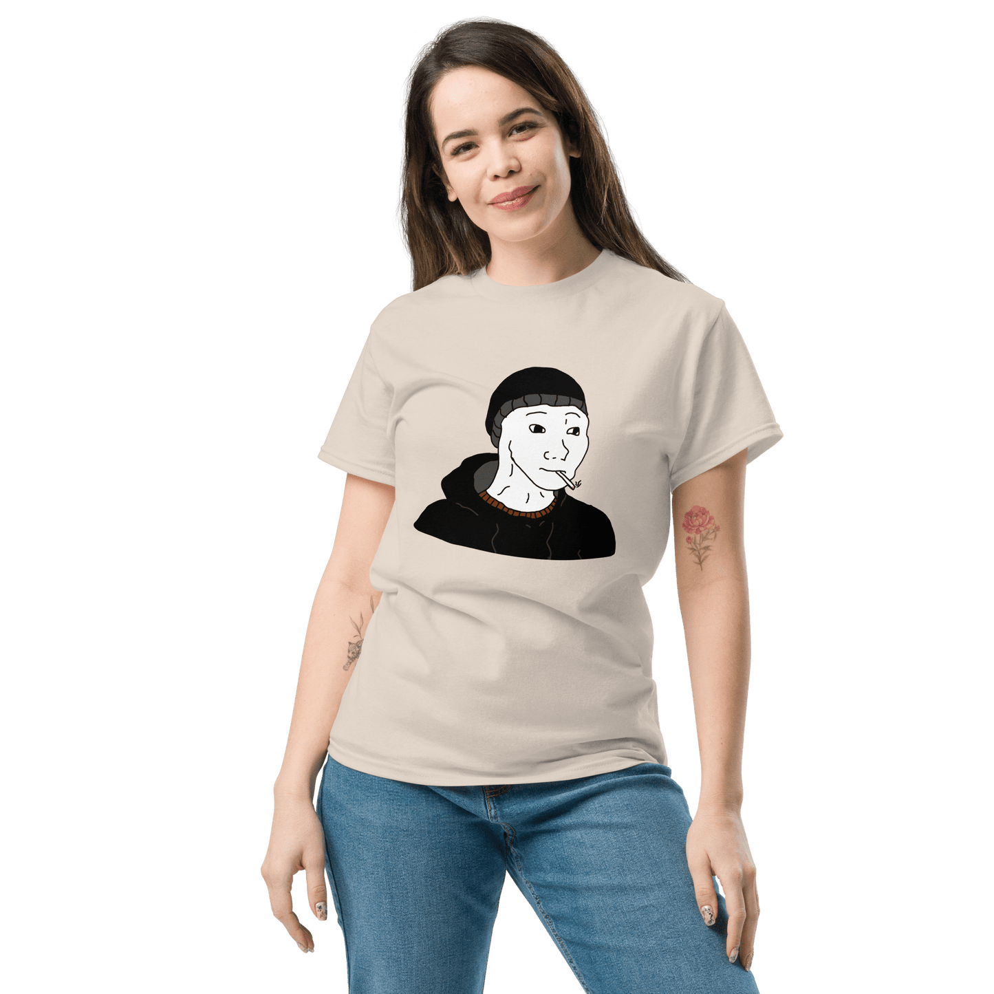 Doomer Wojak Classic T-Shirt Meme - Military Green | Shirtposting