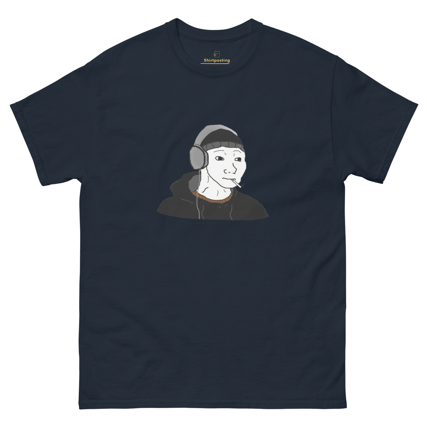Doomer Wojak Classic T-Shirt Meme - Navy | Shirtposting